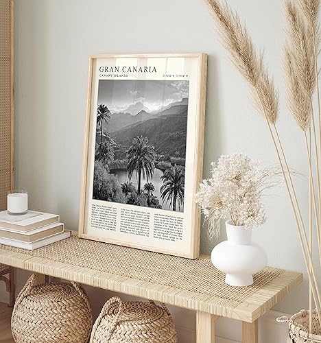 Wall Art Print Gran Canaria Travel Poster, Gran Canaria Travel Print, Mexico Travel Poster, Vintage Travel Art, Black and White Travel Print, 16x24
