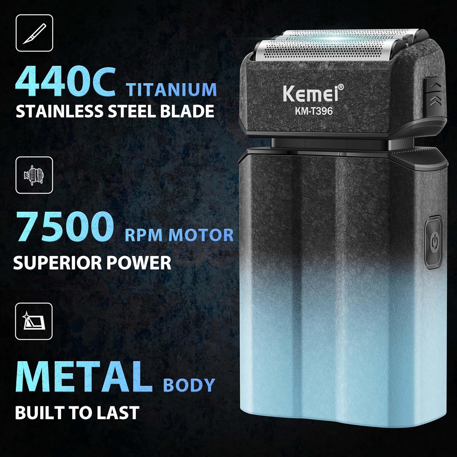 KEMEI Electric Razor for Men,Shavers,Foil Shaver,Mens Electric Razors for Shaving Face/Beard, Men's Electric Shavers,Cordless,USB-C Fast Rechargeable,Close Shave,Travel/Home/Barber,KEMEI T396