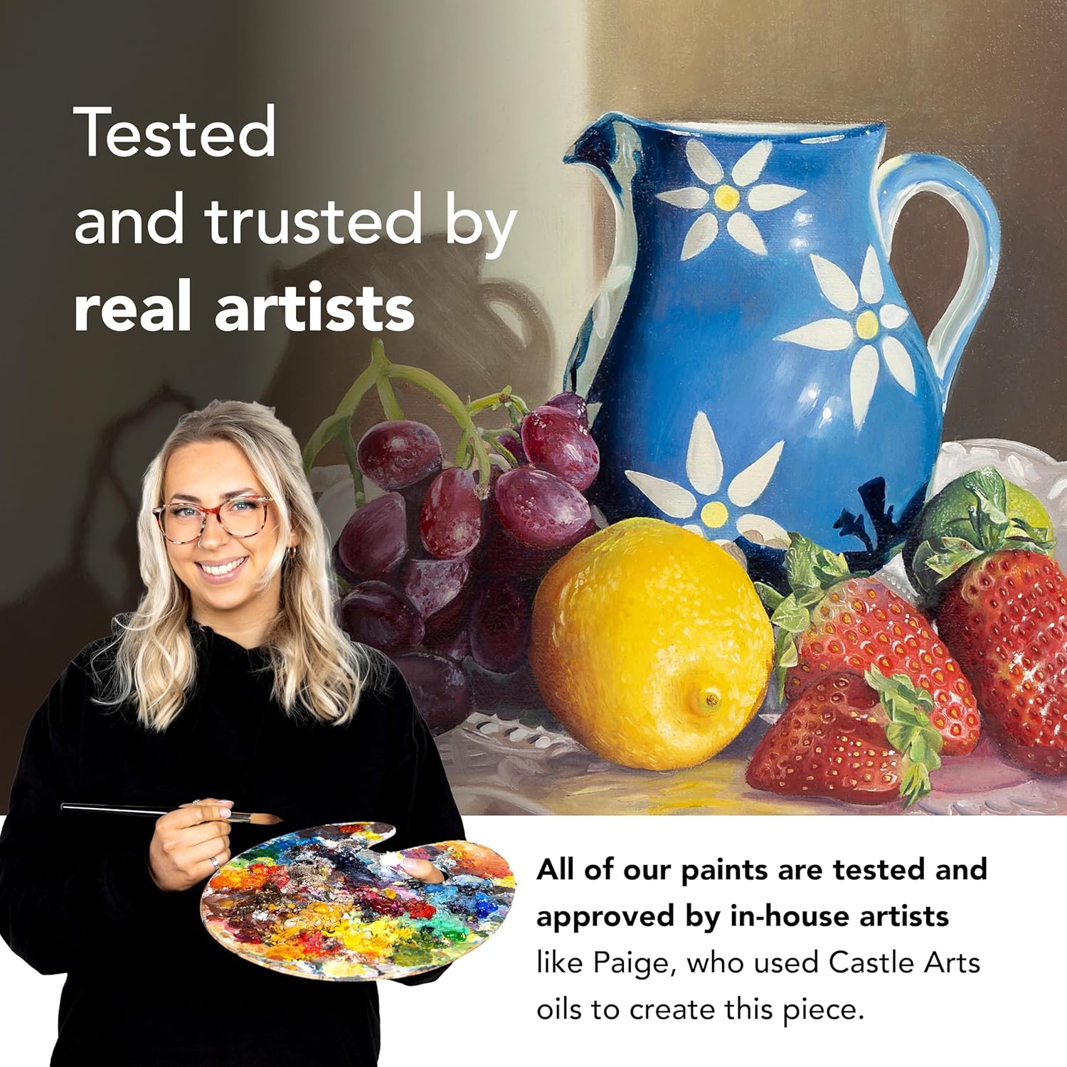 Castle Art Supplies 24 X 12ML Oil Paint Set | Great Value Set for Adult Artists, Beginners and Advanced | Vibrant Variety of Smooth-to-Use Colors | in Impressive Presentation Box with Tutorial (New)