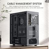 FOIFKIN M1 ATX PC Case with 4 PWM ARGB Fans, Walnut Wood Front, Computer Case Mid-Tower, High Airflow, 240 mm Cooler Support, ATX Case Black, Gaming PC Case, Type-C (Black, M1) - 5