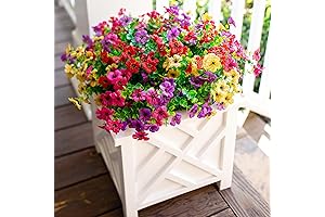 Charming Outdoor Patio Decor with Artificial Flowers