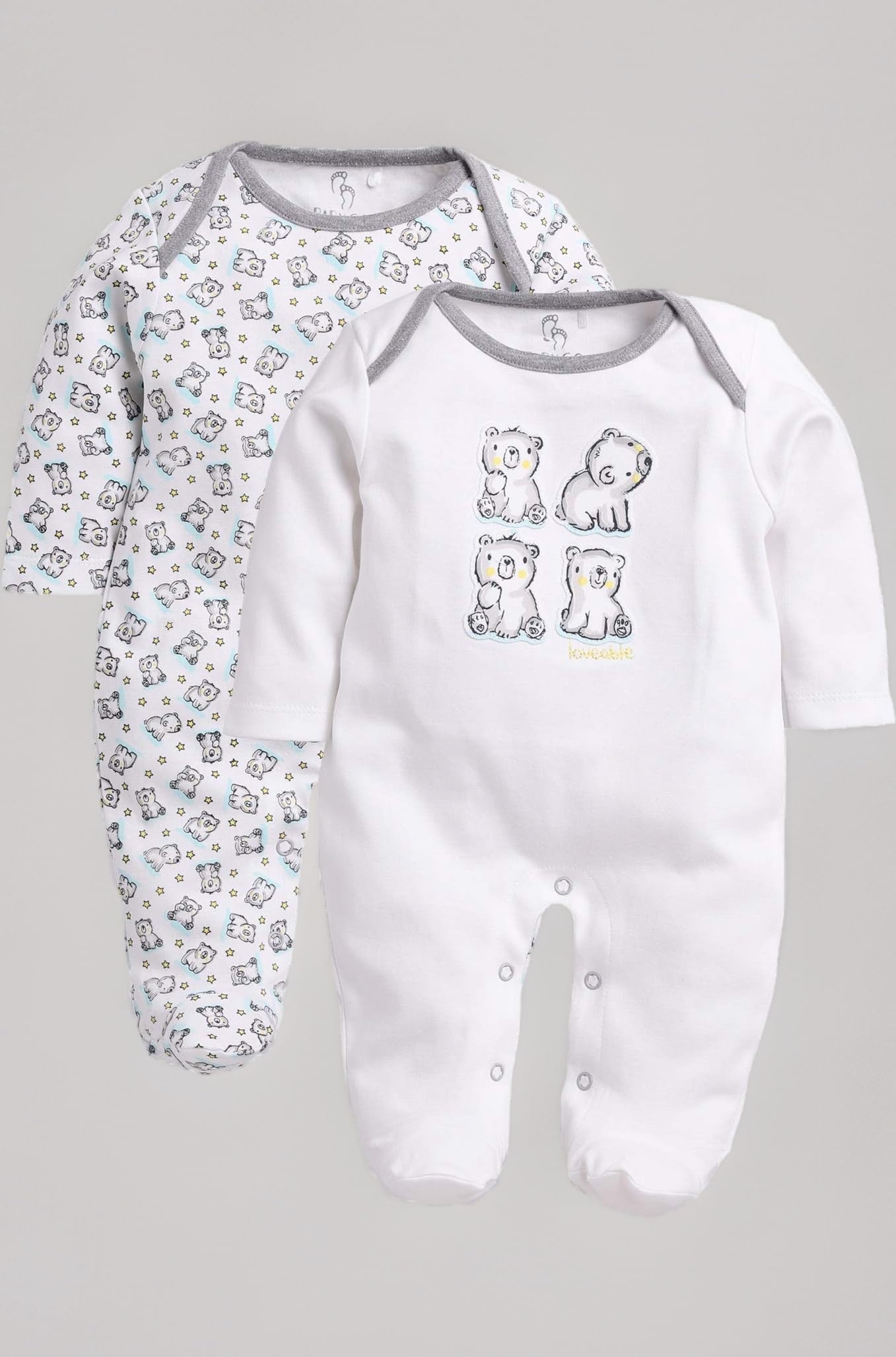 BabyGo Baby Romper 100% Cotton Rompers for New Born Baby|Sleepsuits for Baby Boys & Girls |Onesies| Infant Clothes|MELLANGE| 0-3M| 3-6M| 6-9M| Pack of 2