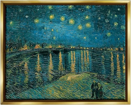 Stupell Industries Pintura clásica de noche estrellada sobre el rodón Van Gogh, diseño de Vincent Van Gogh