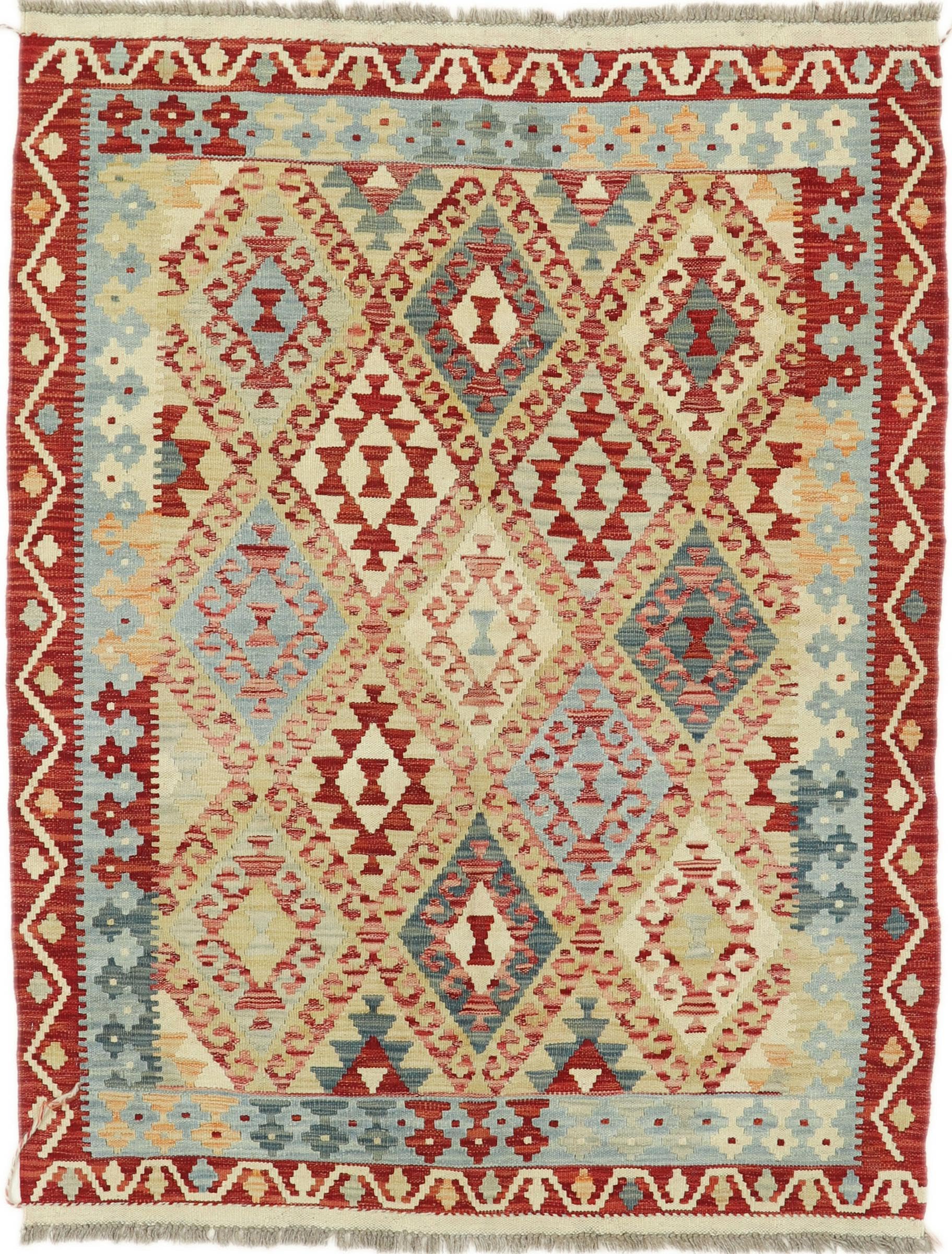 Tapis laine kilim afghan 129x167 authentique tapis d'orient