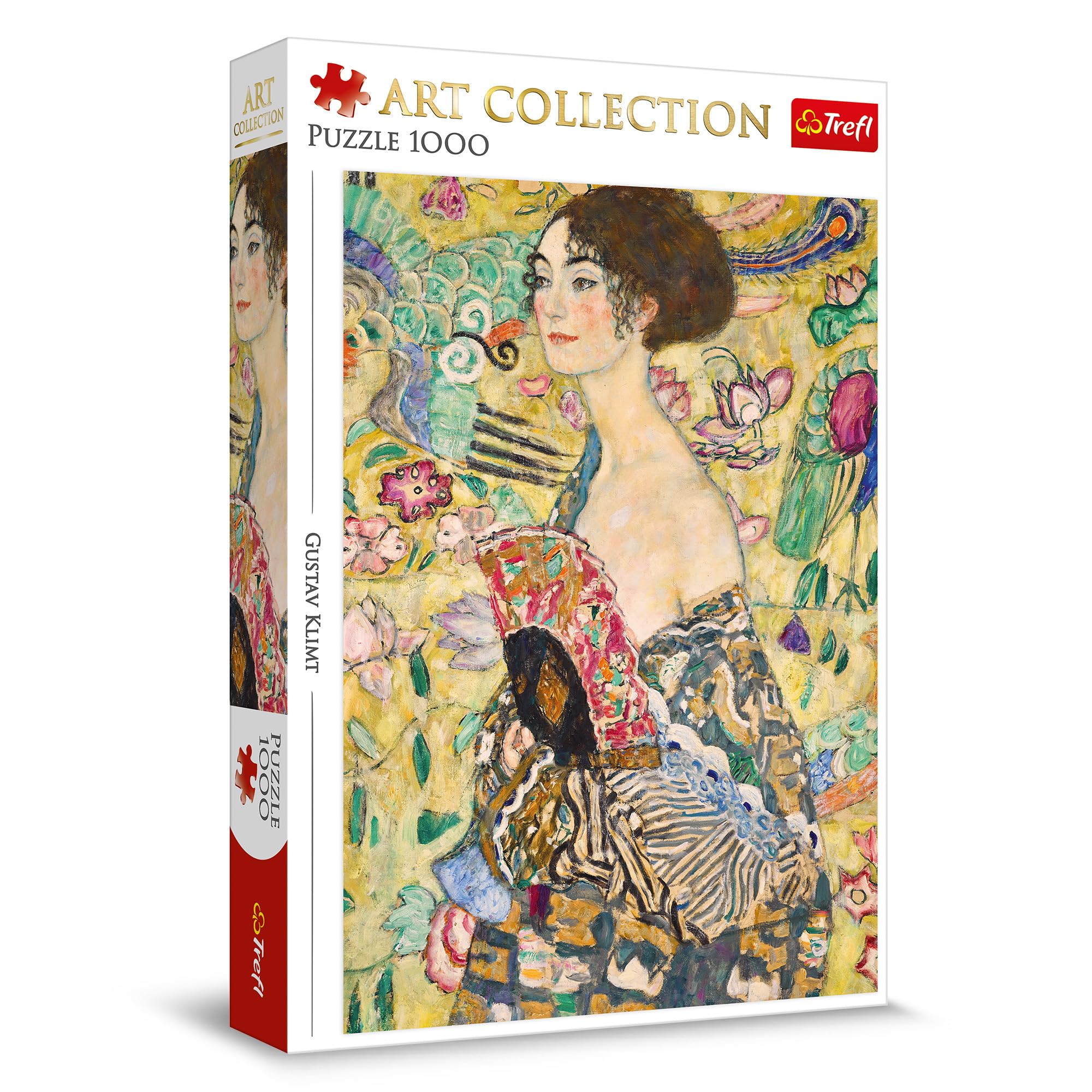 Trefl - Gustav Klimt, Dama z Wachlarzem - Puzzle 1000 Elementów - Układanka Art Collection, Puzzle ze Sztuką, dla Dorosłych i Dzieci od 14 lat