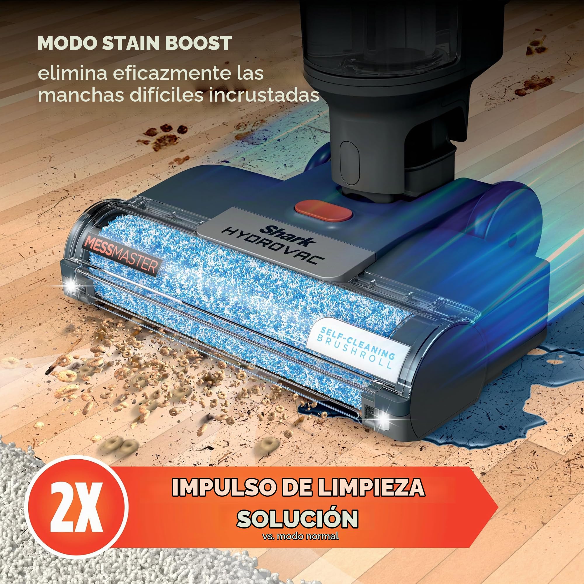 Shark Corded 3-in-1 Vacuum HydroVac MessMaster-Sistema de aspiración, fregona y autolimpieza con Cable 3 en 1, para Suelos Duros y alfombras de área, WD161, Plástico, Navy