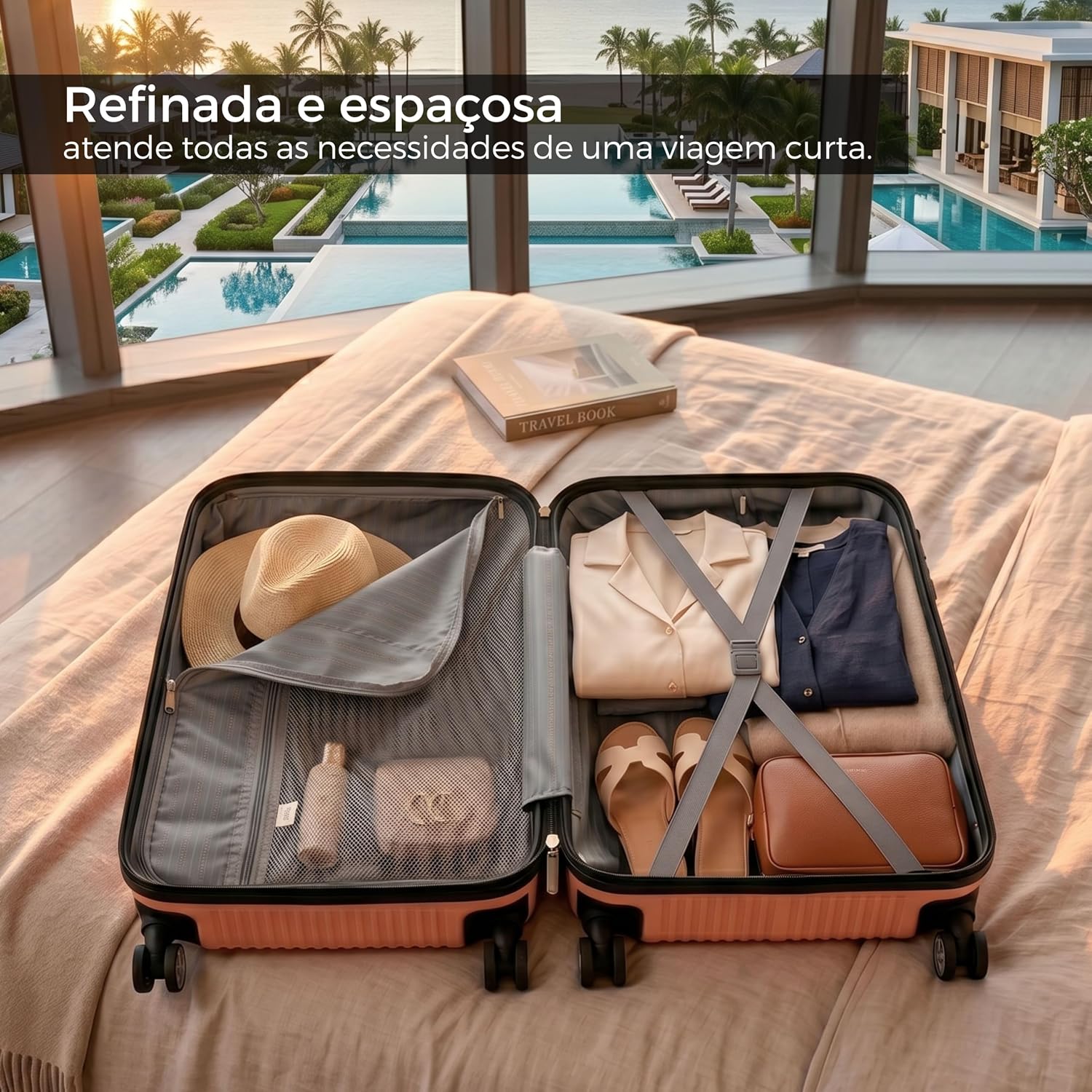 SANTINO Mala de Bordo 10kg Rígida ABS 4 Rodas 360º com Segredo ANAC Leve Resistente Flexível Antifurto Laranja tamanho 20 polegadas SANTINO Mala de Bordo 10kg Rígida ABS 4 Rodas 360º com Segredo ANAC Leve Resistente Flexível Antifurto Laranja tamanho 20 polegadas