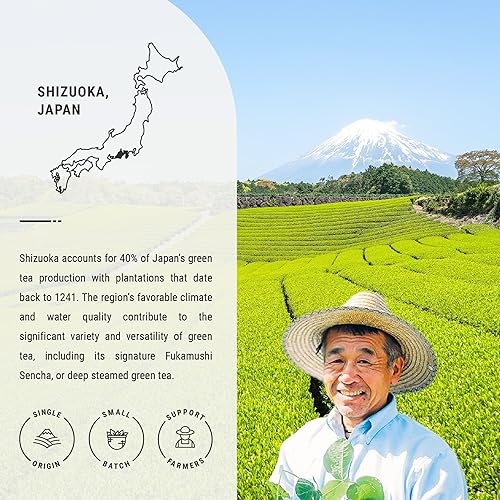 Miniatura 2 de Senbird Sencha orgánico - Té verde japonés - de Shizuoka Japón - Té de hojas sueltas en lata de té hermética 35 oz100 g