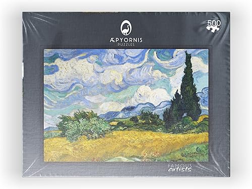 Miniatura 10 de MyPuzzle Wheat Field with Cypresses 1889 por Vincent Van Gogh - Rompecabezas prémium de 500 piezas para adultos