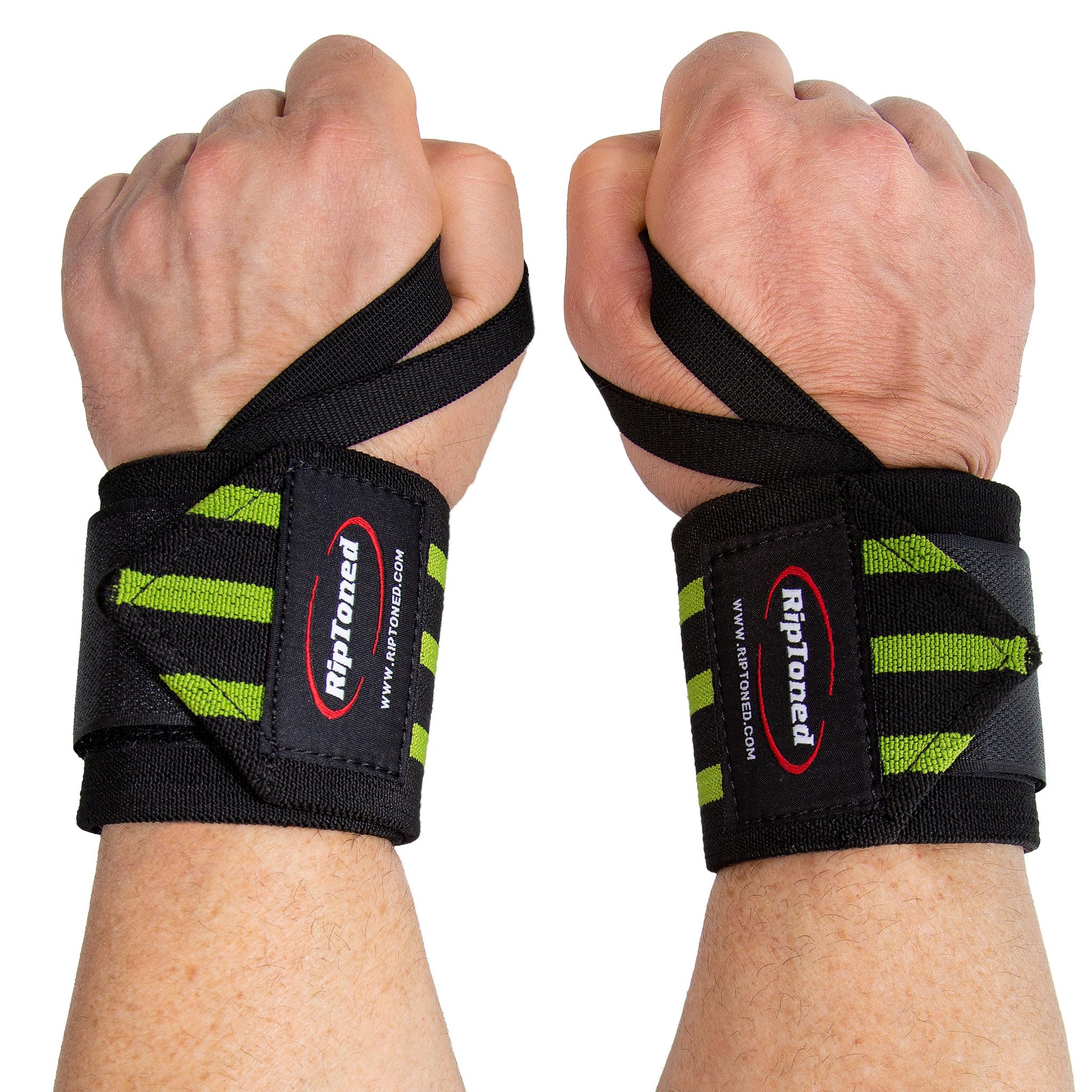 Rip Toned 18” Wrist Wraps - Wrist Straps for Weightlifting - Lift Better, Protect Wrist Pain - Adjustable, Durable, Machine Washable - Wrist Brace for Weightlifting - USPA Endorsed for Men & Women