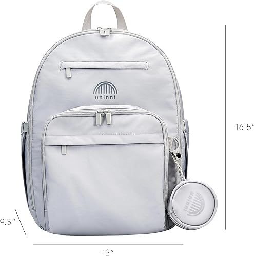 Miniatura 2 de uninni Mochila para pañales para mamás y papás con bebés, niños y niñas, cambiador portátil, funda extraíble para chupete, Gris (Cool Grey), Mochila