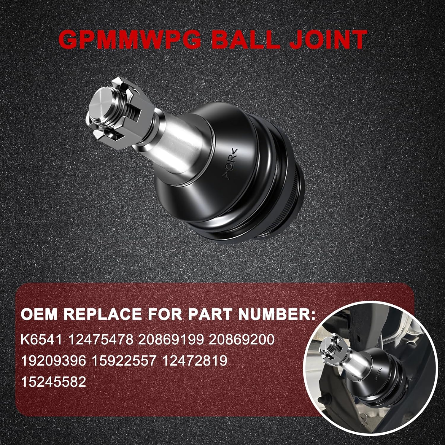 K6541 Front Lower Ball Joints Compatible with Cadillac Escalade 2002-2014, for Chevy Avalanche 2007-2012, for Silverado 1500 2008-2016, Suspension Ball Joint Kit for GMC Yukon 2000-2015