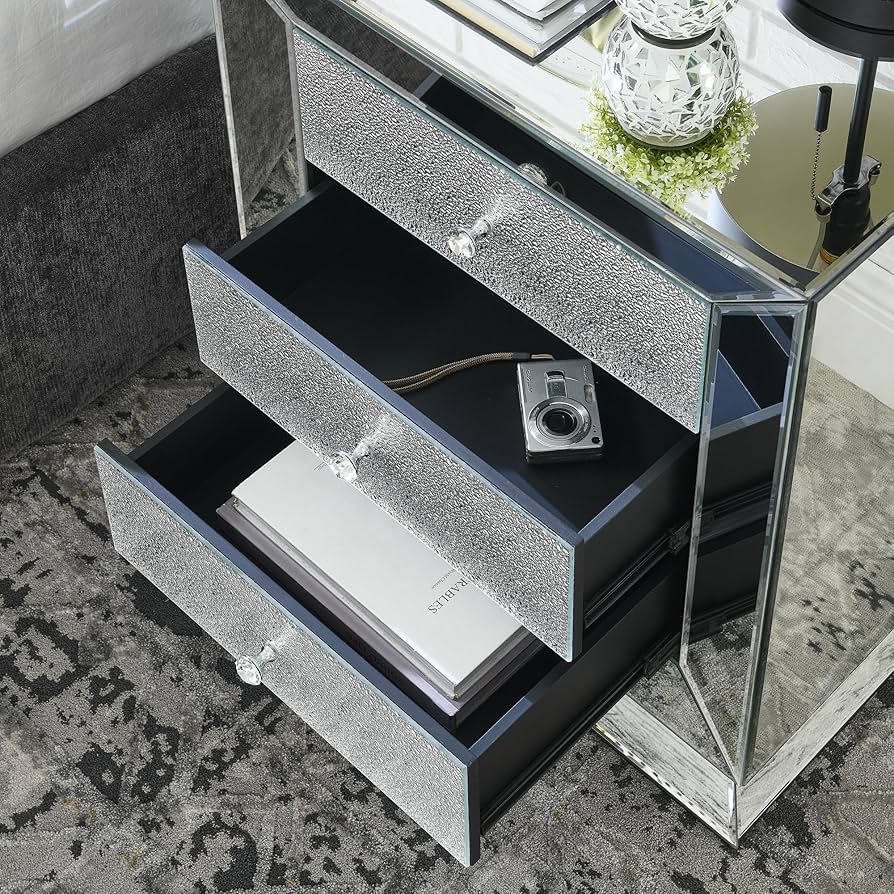 Amazon.com: Fully Assembled Mirrored Nightstand Bedside