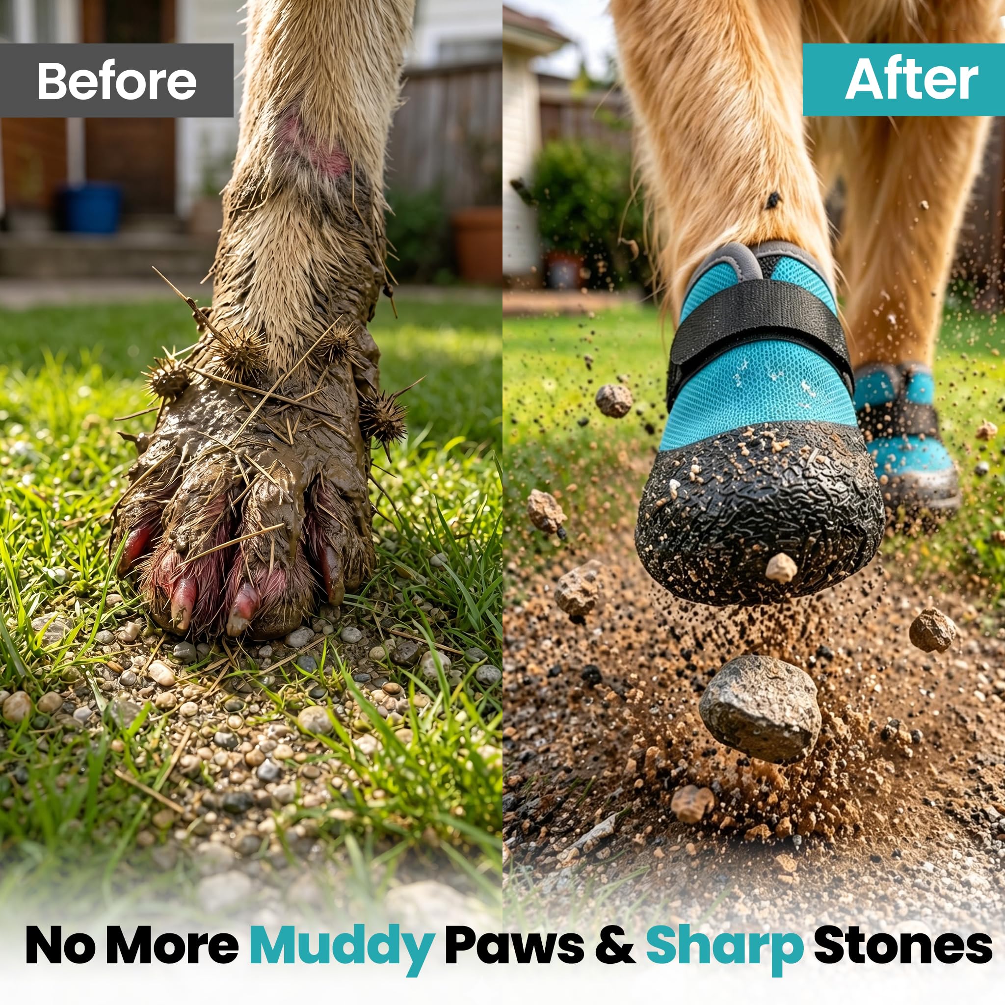Atmungsaktive Hundeschuhe für den Sommer – Hitzeschutz-Hundeschuhe für heißen Asphalt, leichte Mesh-Stiefel mit rutschfester Sohle für glatte Straßen- und Hartholzböden, große Hunde