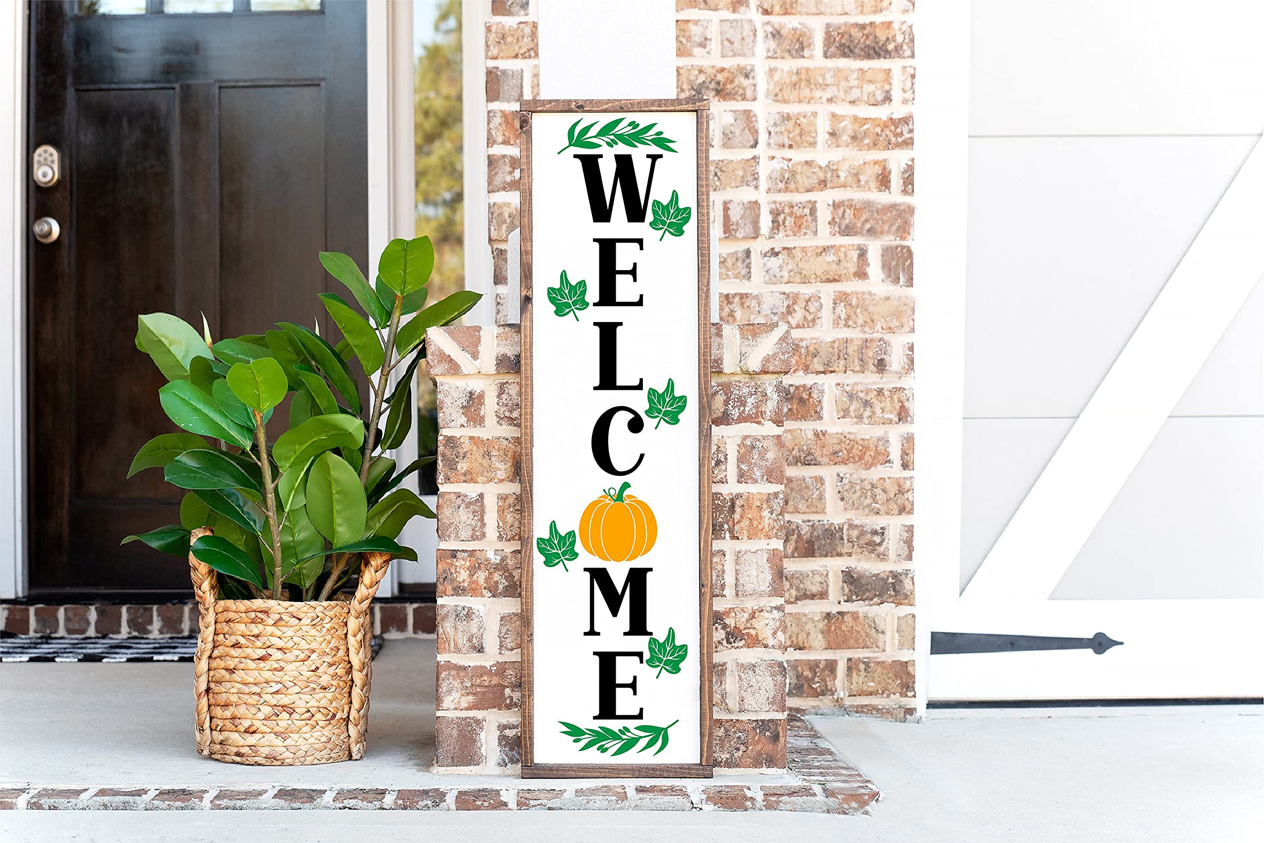 HOUVSSEN Welcome Pumpkin Sign | Fall Porch Decor | Wood Sign | Farmhouse Welcome Sign | Thanksgiving Decoration | Entryway Decor Metal Tin Signs 8x12 Inch Tin Sign/Poster Metal