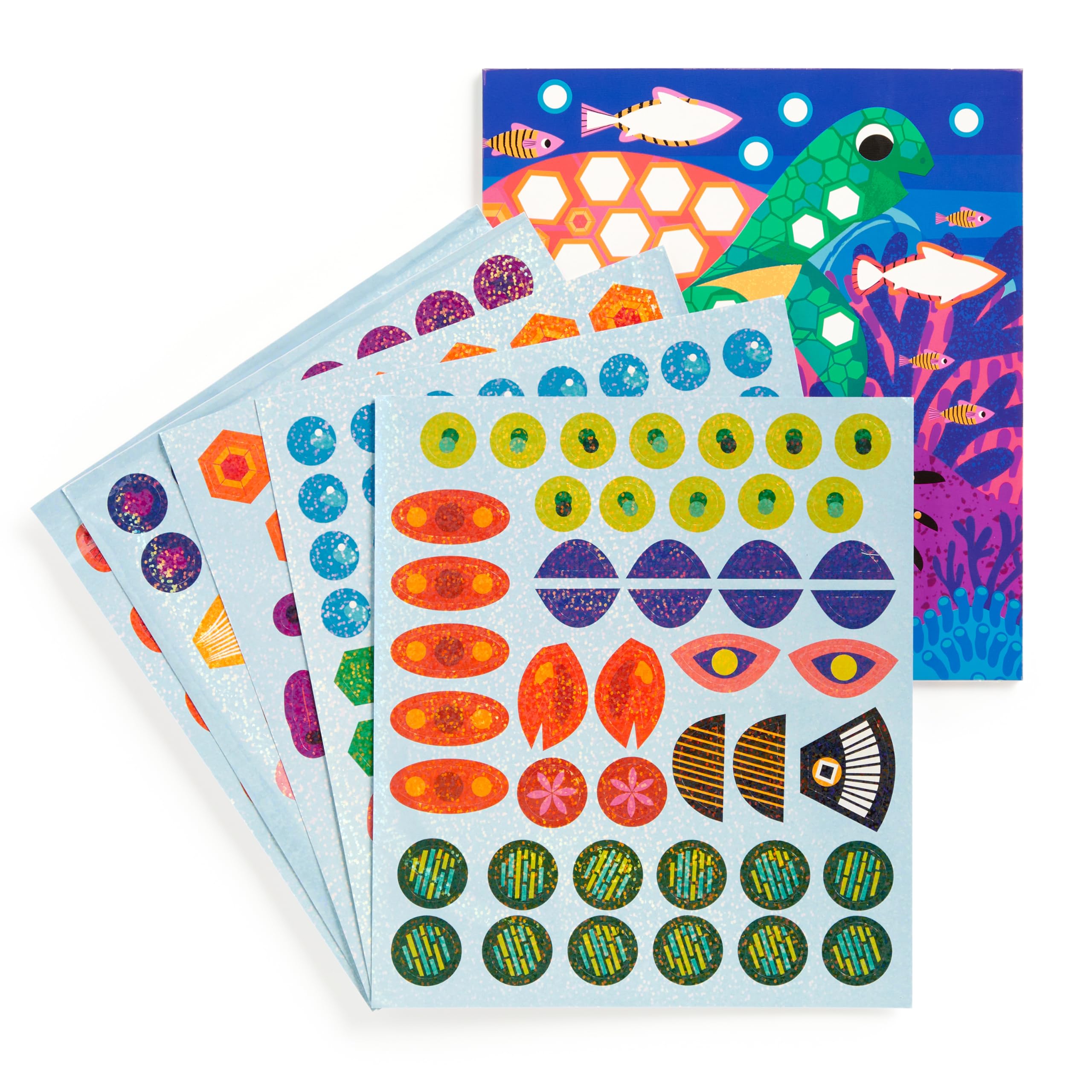 Mudpuppy Ocean Life - Sticker Sparkle Poster Activity Kit with Illustrations of Ocean Creatures for Children Ages 4 and Up - Image 2