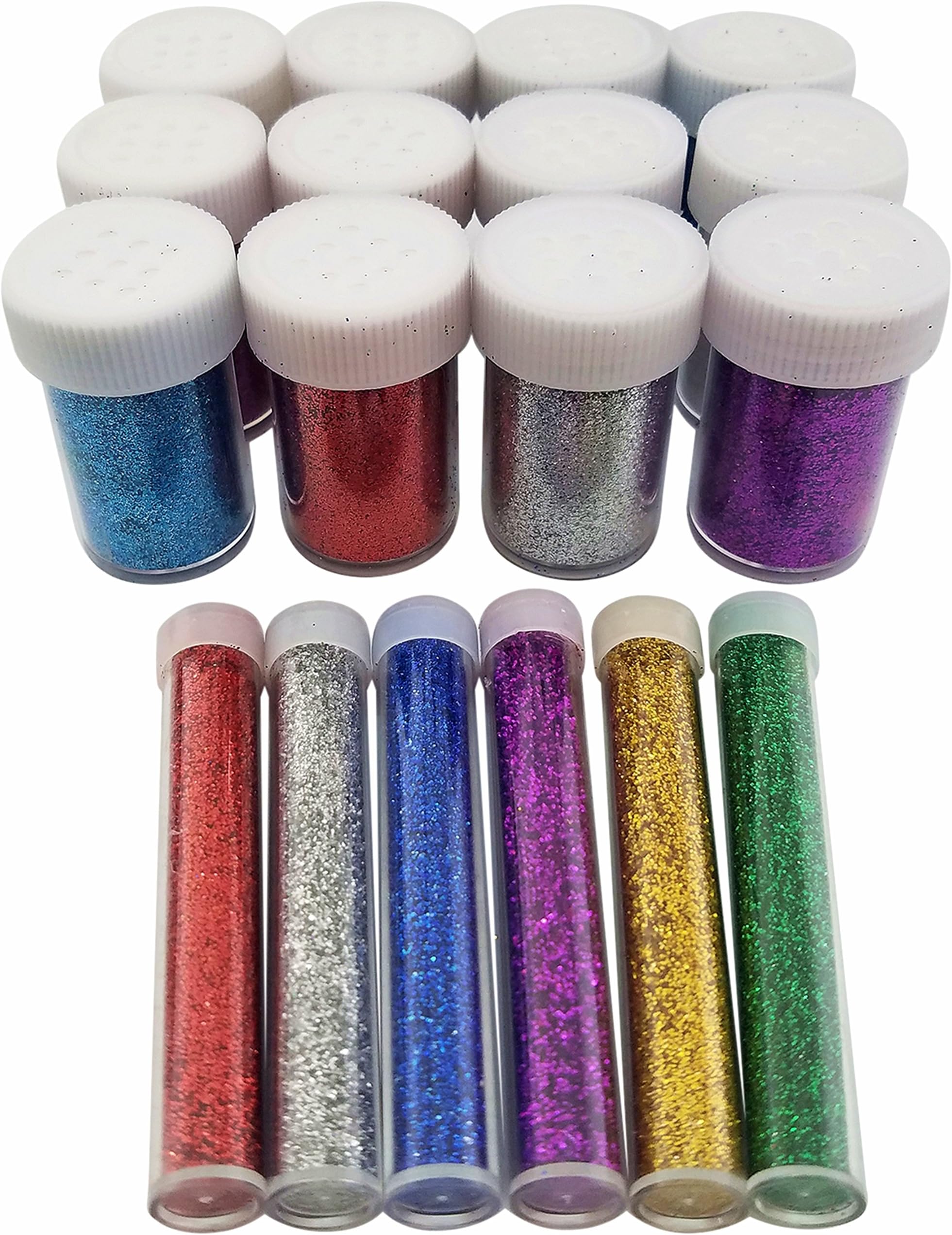 slime glitter kit 18 pack cheap prime ship red green silver 12 color glitter sequins powder for slime making by Hulluter