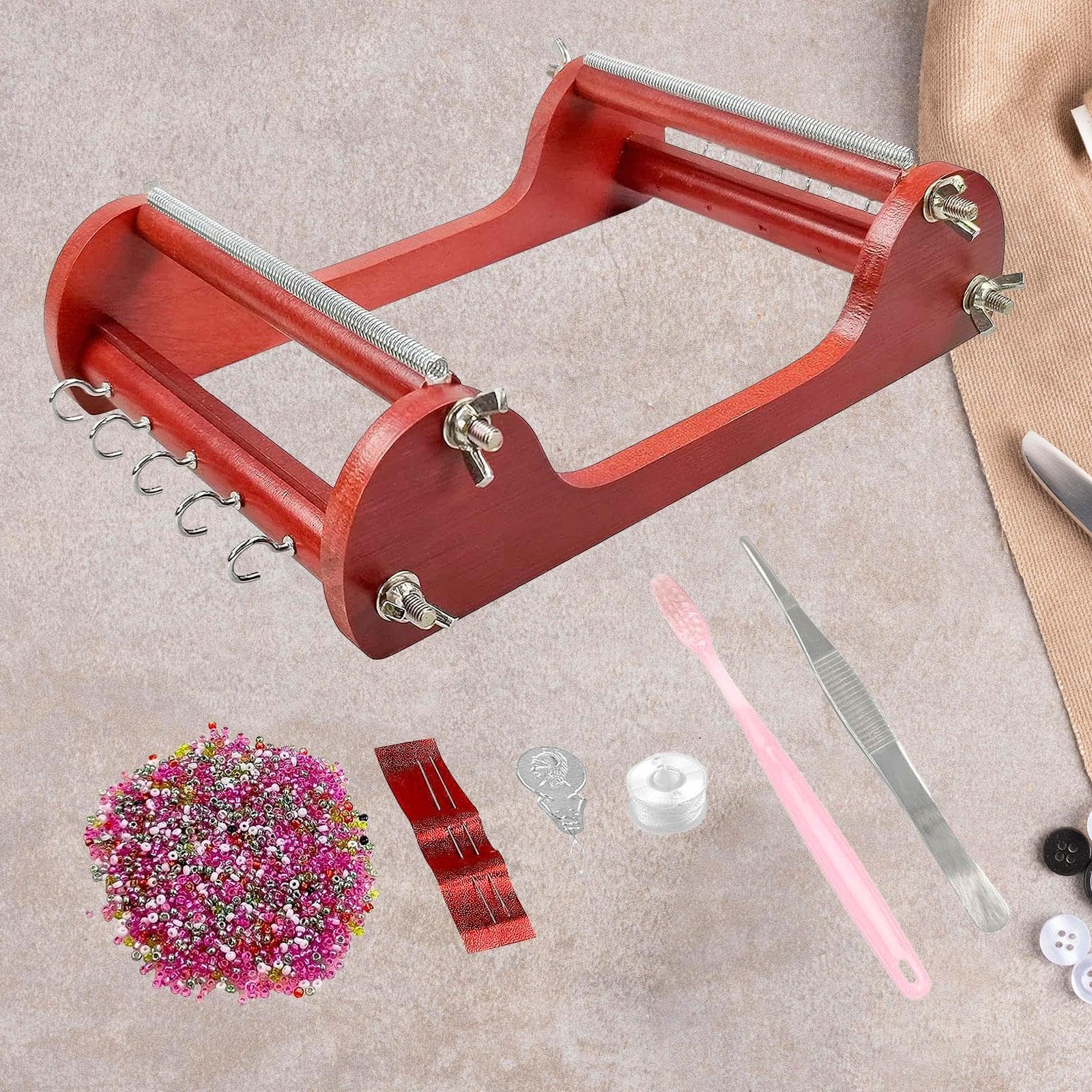 Kit di piccole perline di legno, macchina per tessere perline di legno, gioielli fatti a mano, braccialetti e creazione di gioielli, kit artigianale
