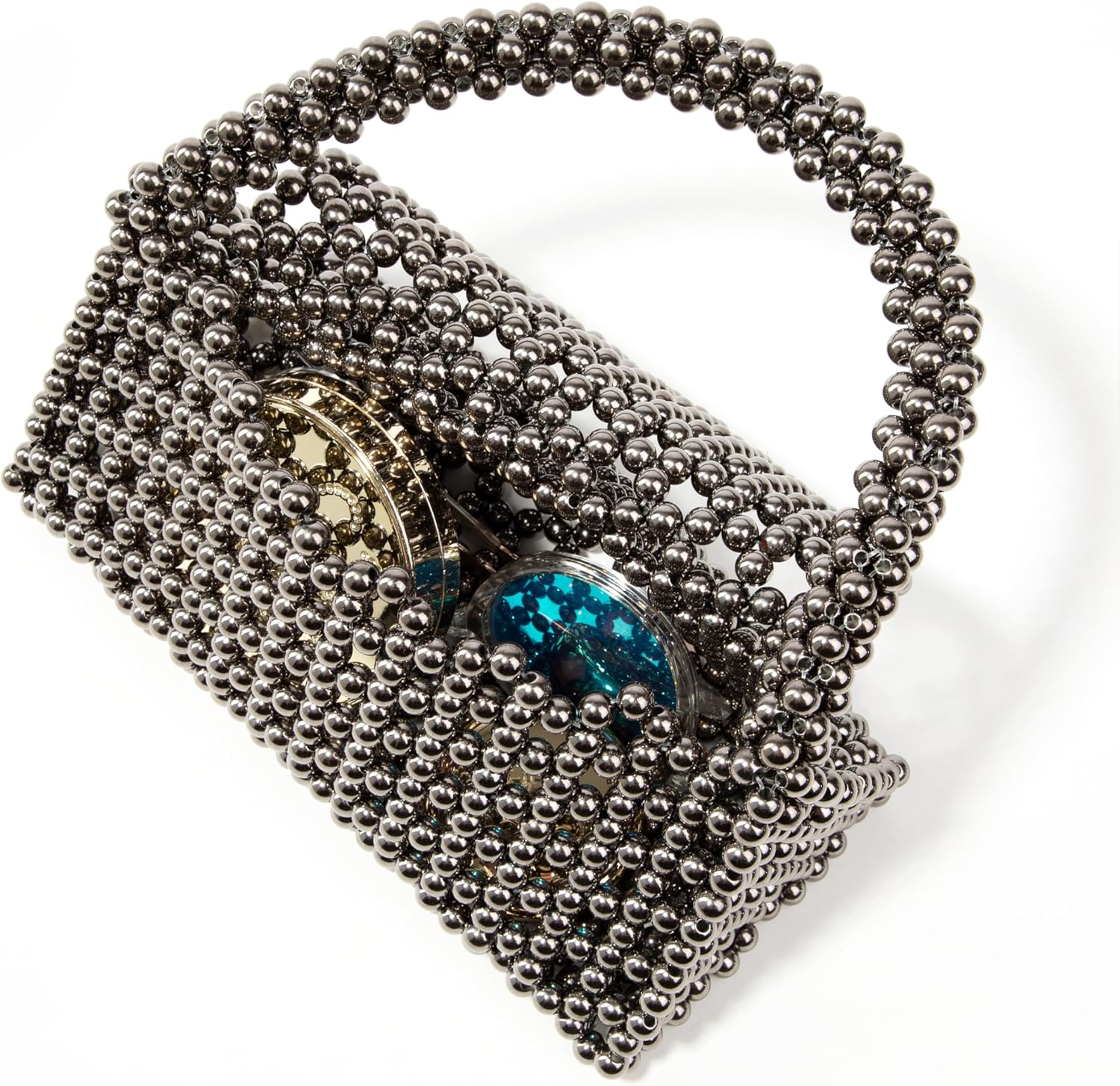 YUSHINY Candy Color Acrylic Beaded Hollow Handbag Evening Clutch Triangle Bags for Wedding Party | Acrylic, Beaded, Hollow, for Wedding Party