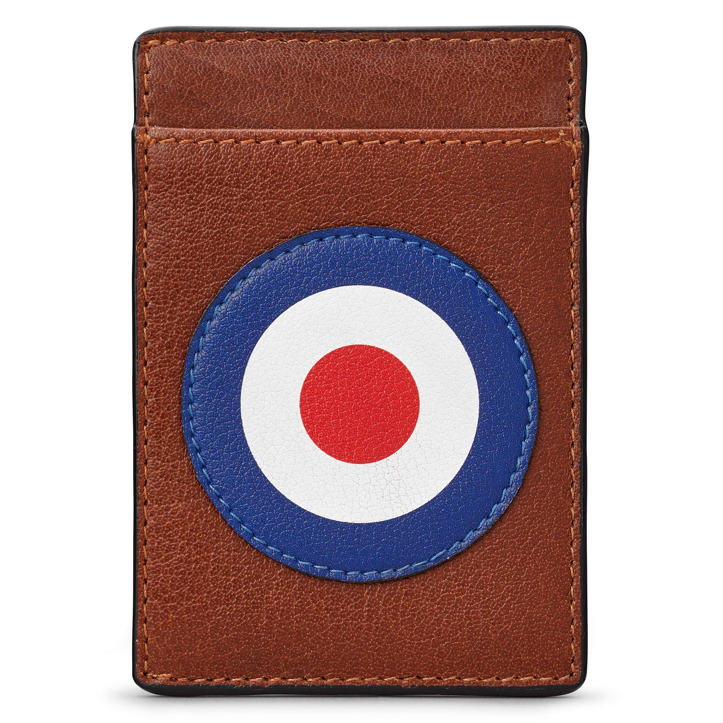 YoshiMod Target Compact Card Holder with RFID Blocking, Genuine Leather, Slim Wallet, Minimalist Design