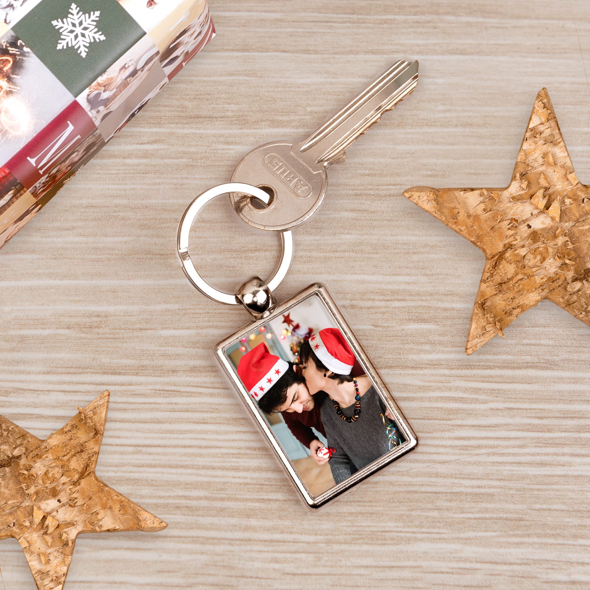 Wanapix | Llavero Personalizado con Foto | Llavero Metálico Personalizado con Foto y Textos | Llavero para Regalar en una Ocasión Especial | Llavero de Pareja, Económico Ideal para Regalar — view 6