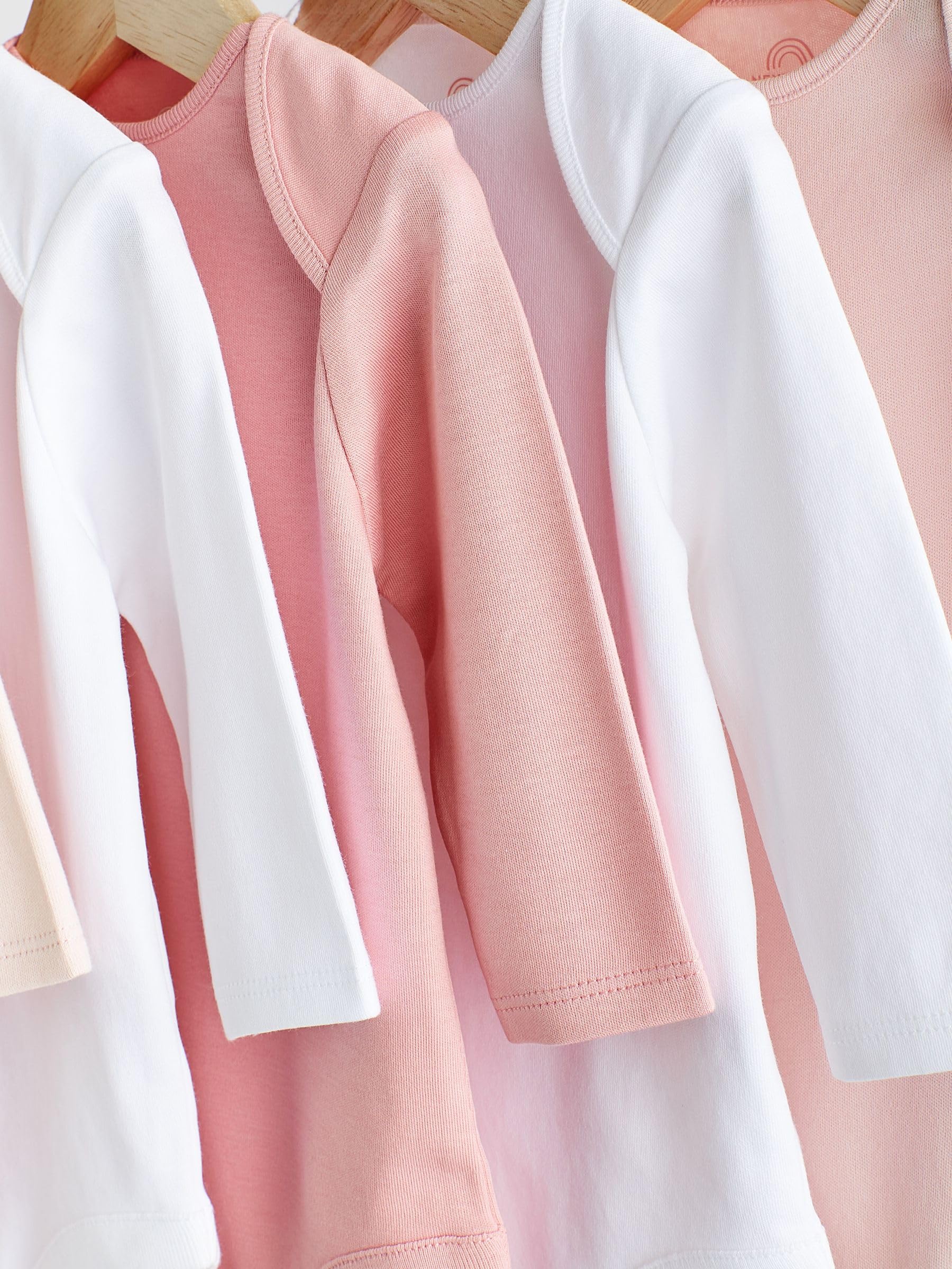 NEXT Baby Mädchen Essential Langarm-Bodysuits aus 100% Baumwolle, 5er-Pack