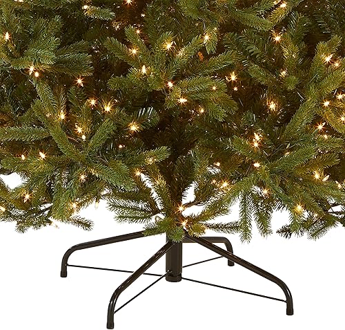 Miniatura 3 de National Tree Company Árbol de Navidad artificial preiluminado Feel Real  Incluye luces blancas preencordadas y soporte abeto Jersey Fraser mediano