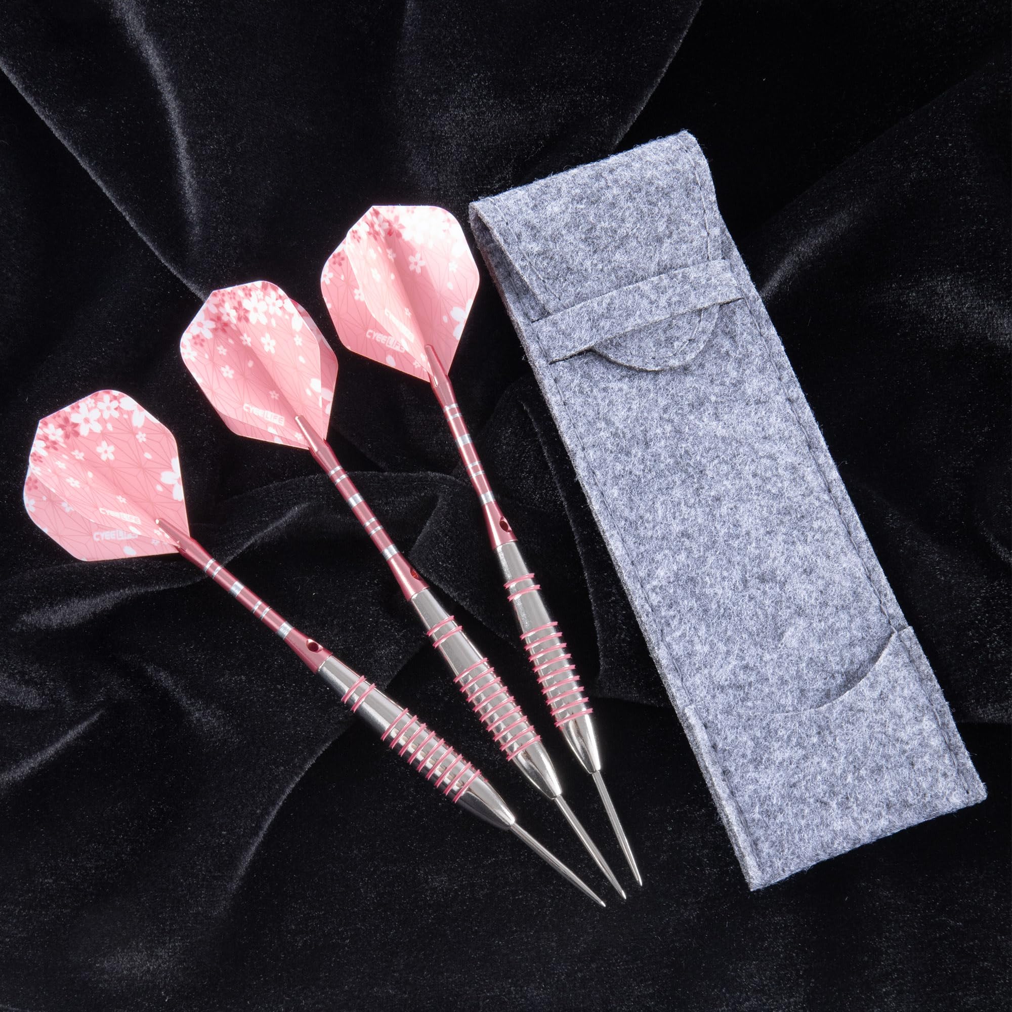 CyeeLife Fléchettes Pointe Acier 20g Set Professionnel avec 6 Vols, Portefeuille et protège-Pointes