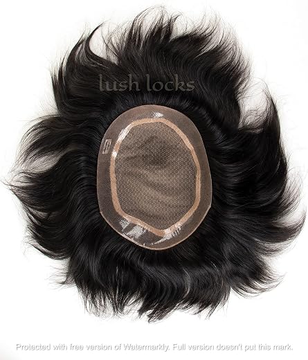 LUSH LOCKS Silk Base Mirage Hair Patch/Hair Wig for men Skin Base 100% natural human hair Premium Hair Patch For Men Size:...