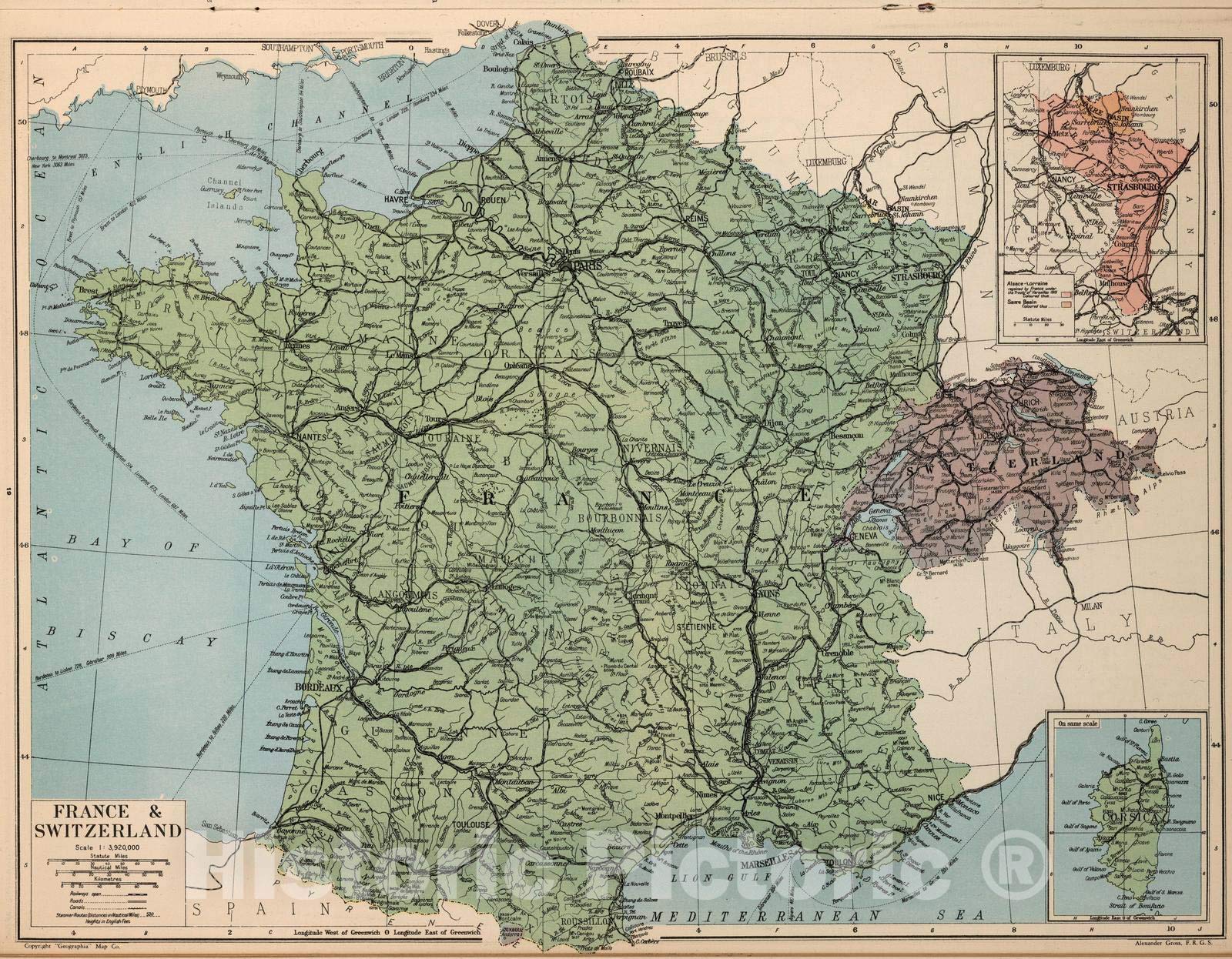 フランスアンティーク　MAP 1929 Antique Map of the Forest of Saint-germain, Paris - Etsy