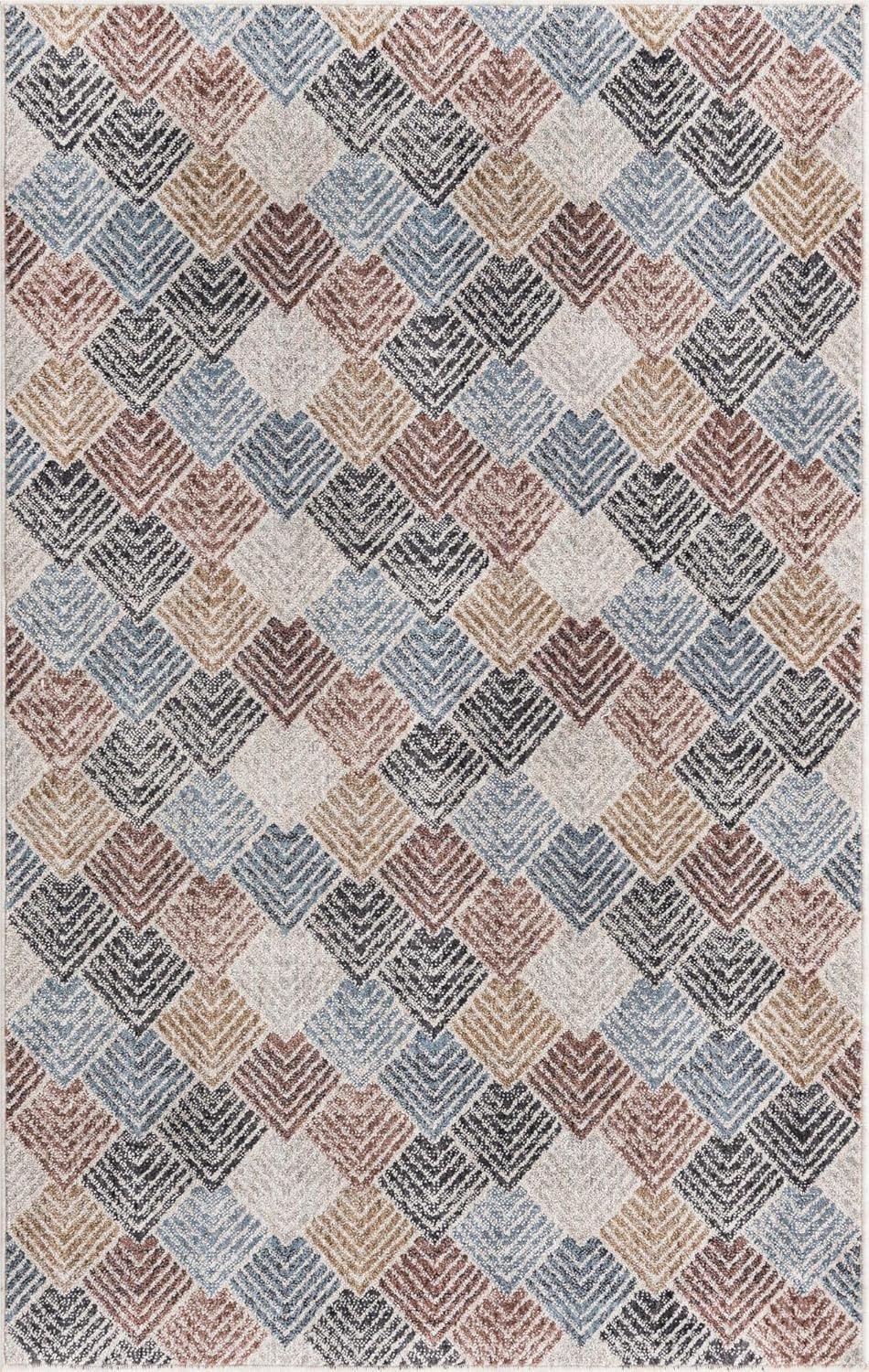 Unique Loom Eco Trellis Collection Area Rug - Osage (Rectangular 4' 0" x 6' 0", Multi/Blue)