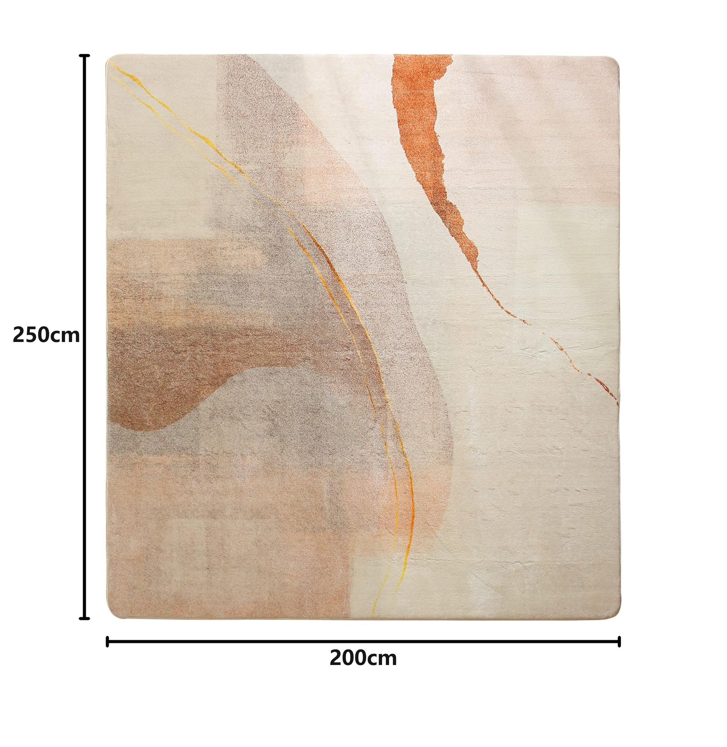 Cinknots Area Tappeti per Soggiorno, Moderno Astratto Tappeto Morbido Pile Sala da pranzo Camera da letto Home Decor Tappeto antiscivolo (200 x 250 cm, Marrone/Oro)