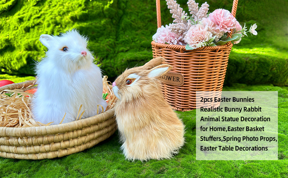 Amazon.com: GMOZAN Realistic Furry Easter Bunny Decorations- Set