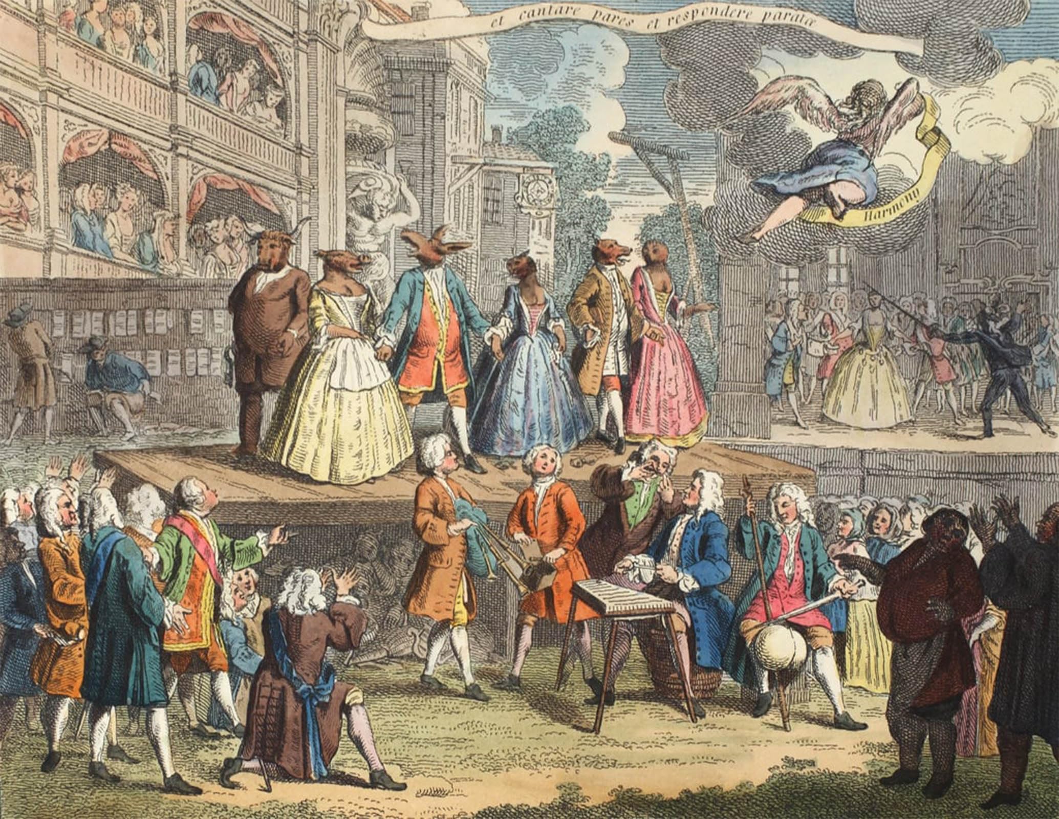 SERENDIPITP Abstract Painting Mural Print Picture Wall Decor Painting the Beggar's Opera by William Hogarth Vintage Wall Artwork for Home Decor 60x90cm