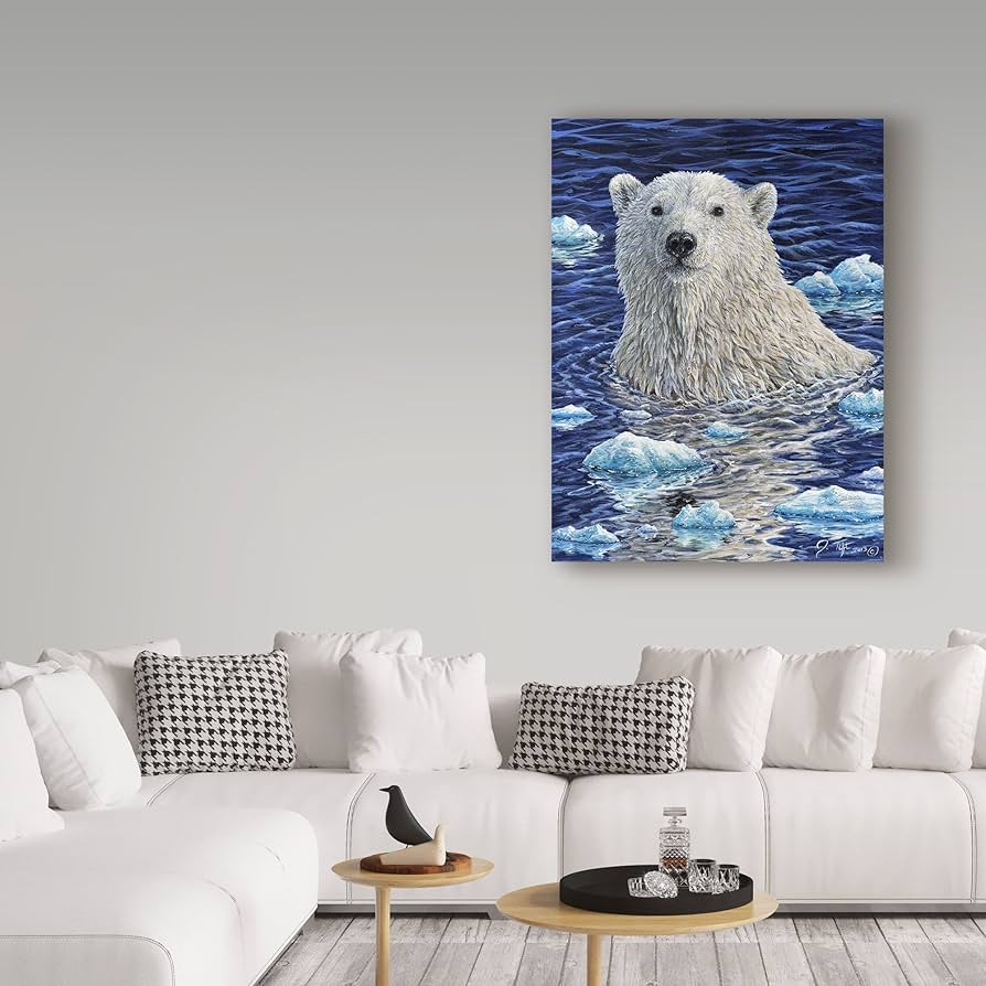 Amazon｜商標FineアートPolar Bear Painting by Jeff Tift 35x47