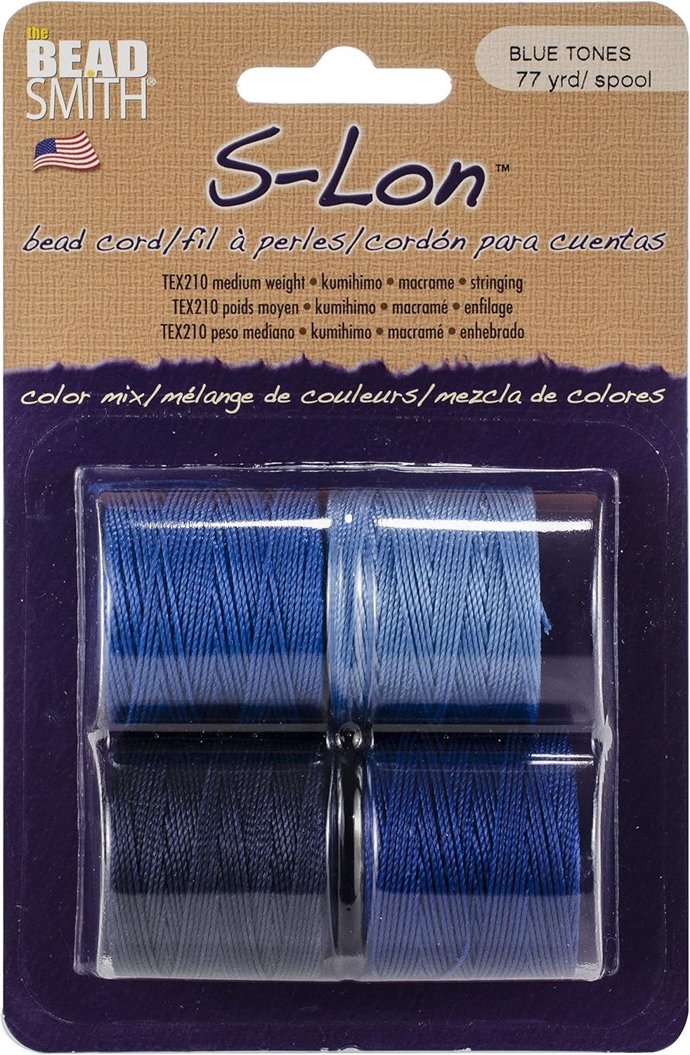 Beadsmith SLon Bead Cord Tex210 4/PkgBlue Tones Amazon.co.uk Home