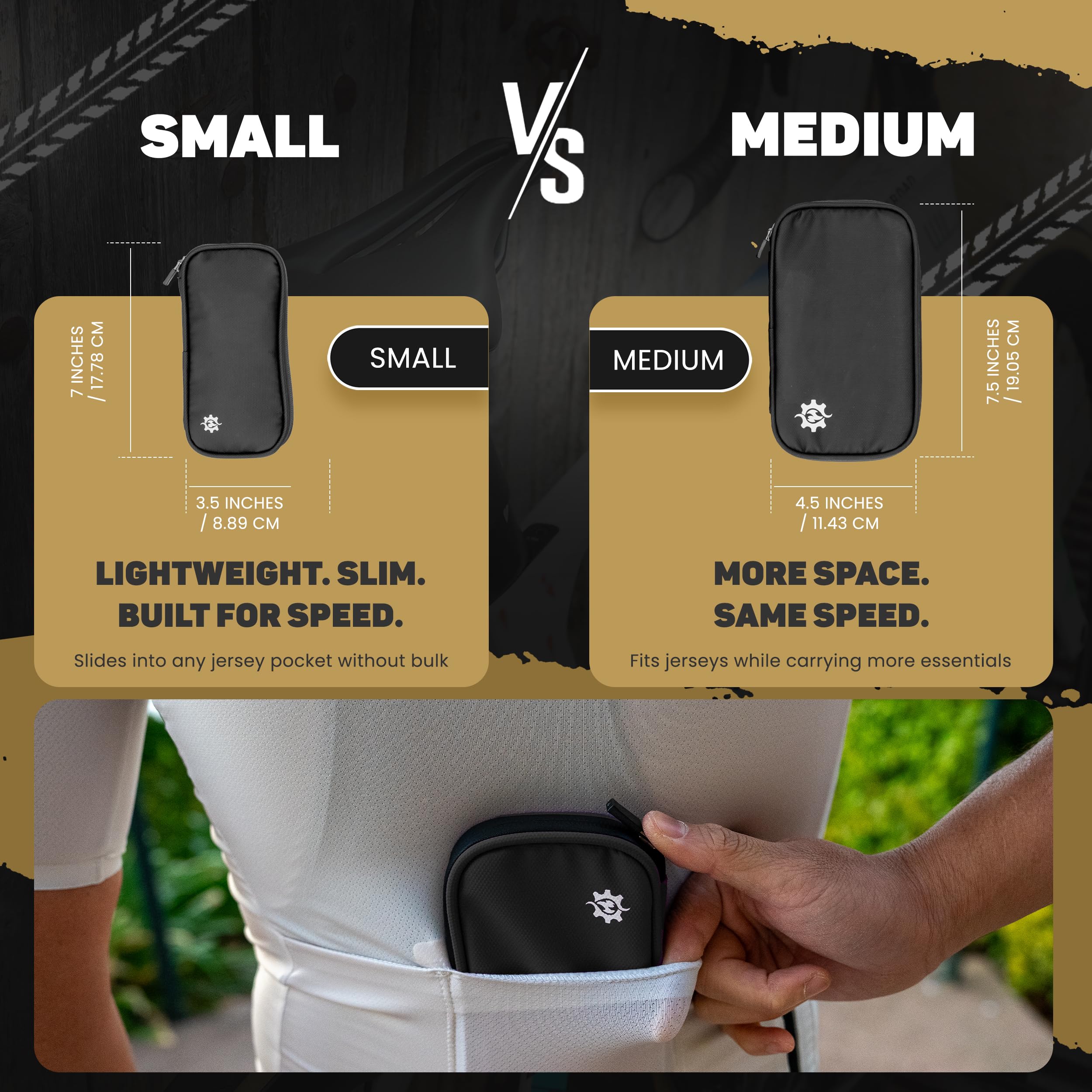 Lumiere & Co. Cartera Impermeable para Ciclismo | Bolsa de Ciclismo para Jersey y Teléfono | Equitación para Ciclistas Profesionales