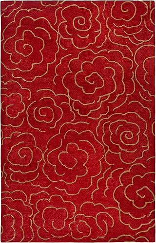 Vista 8 de SAFAVIEH Soho Collection SOH812B - Alfombra suave de lana y viscosa de 3 pies 6 pulgadas x 5 pies 6 pulgadas, color azul claro/marfil Soft Lt.