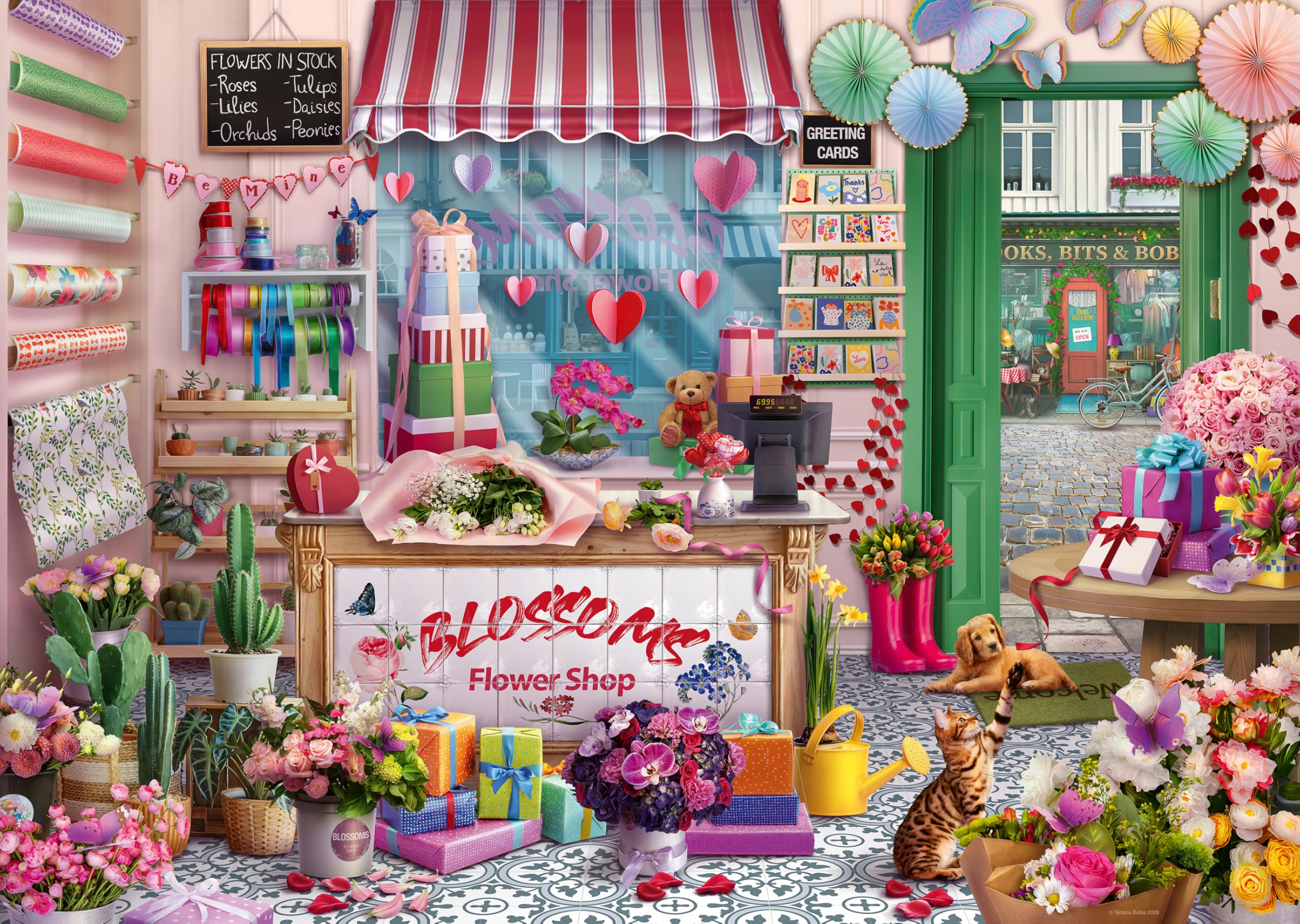 Blossoms Flower Shop Puzzle 1000 Piece Colourful Florist Shop Scene Puzzle
