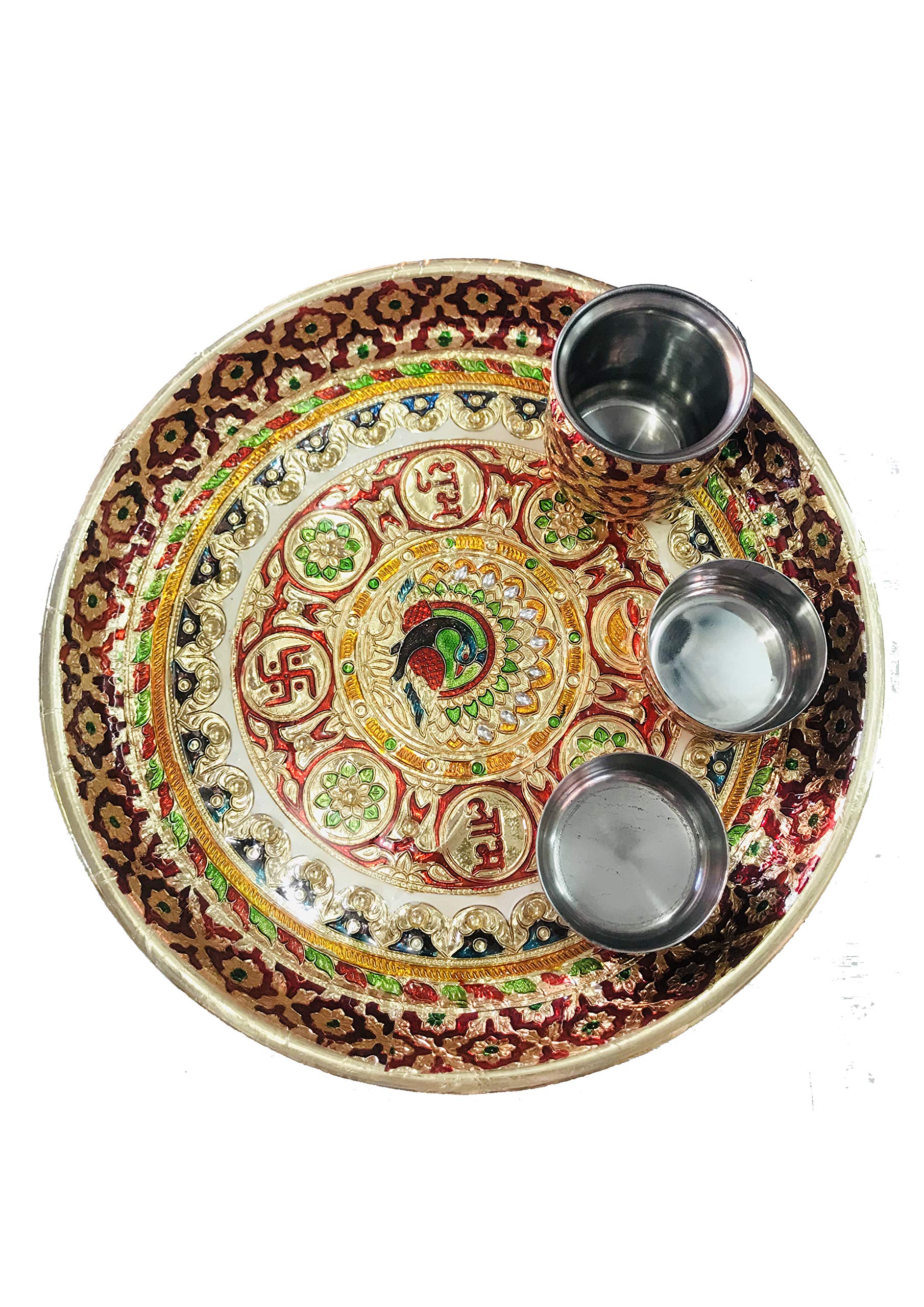 Multicolour Metal Bowls - Pooja Thali Set -2 Multicolour Metal Bowls - Pooja Thali Set -2