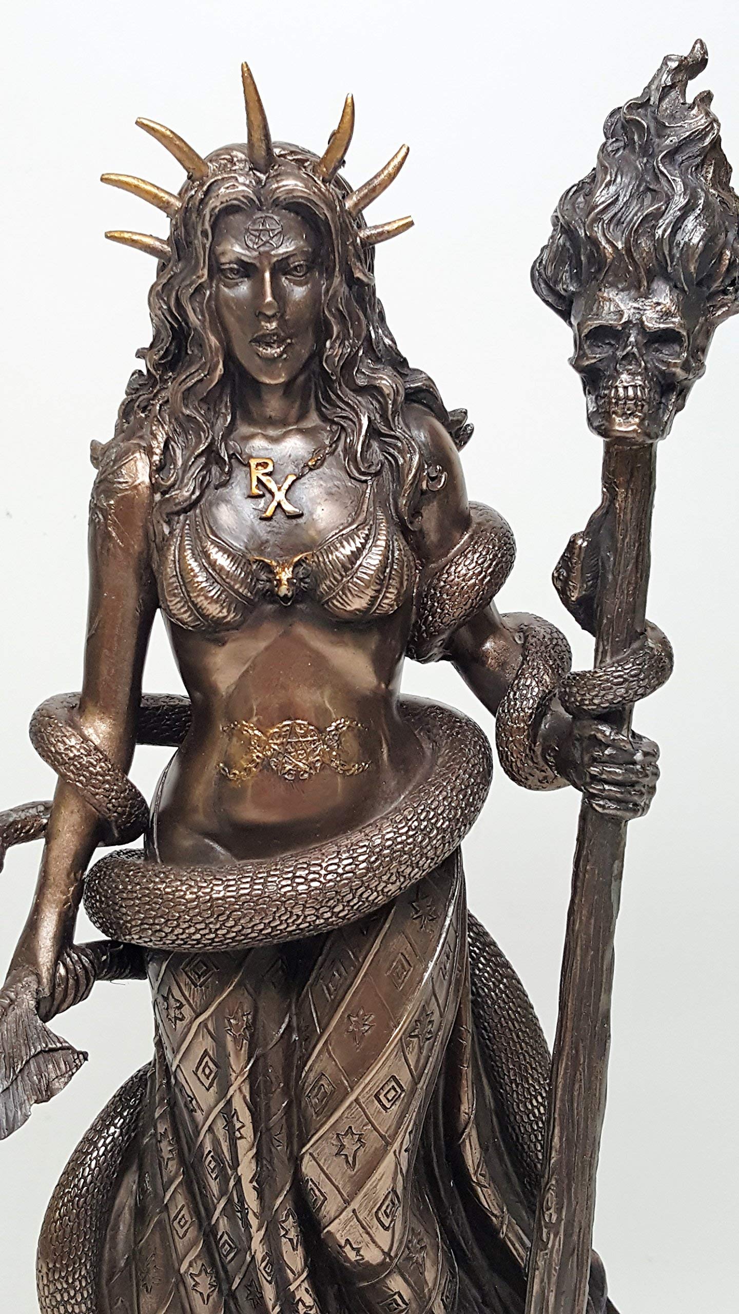 Hekate statue, torches, magick, paganism, hellenism, greek mythology, Hecate goddess, goddess of