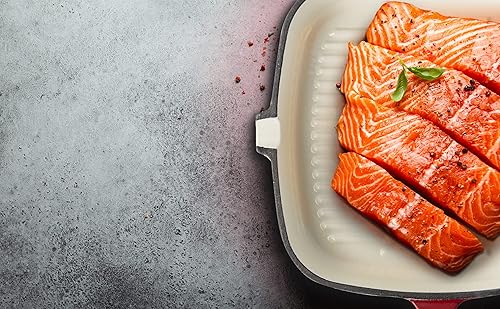 Miniatura 4 de Sartén de hierro fundido esmaltado de 9.5 pulgadas, rojo, Rojo -