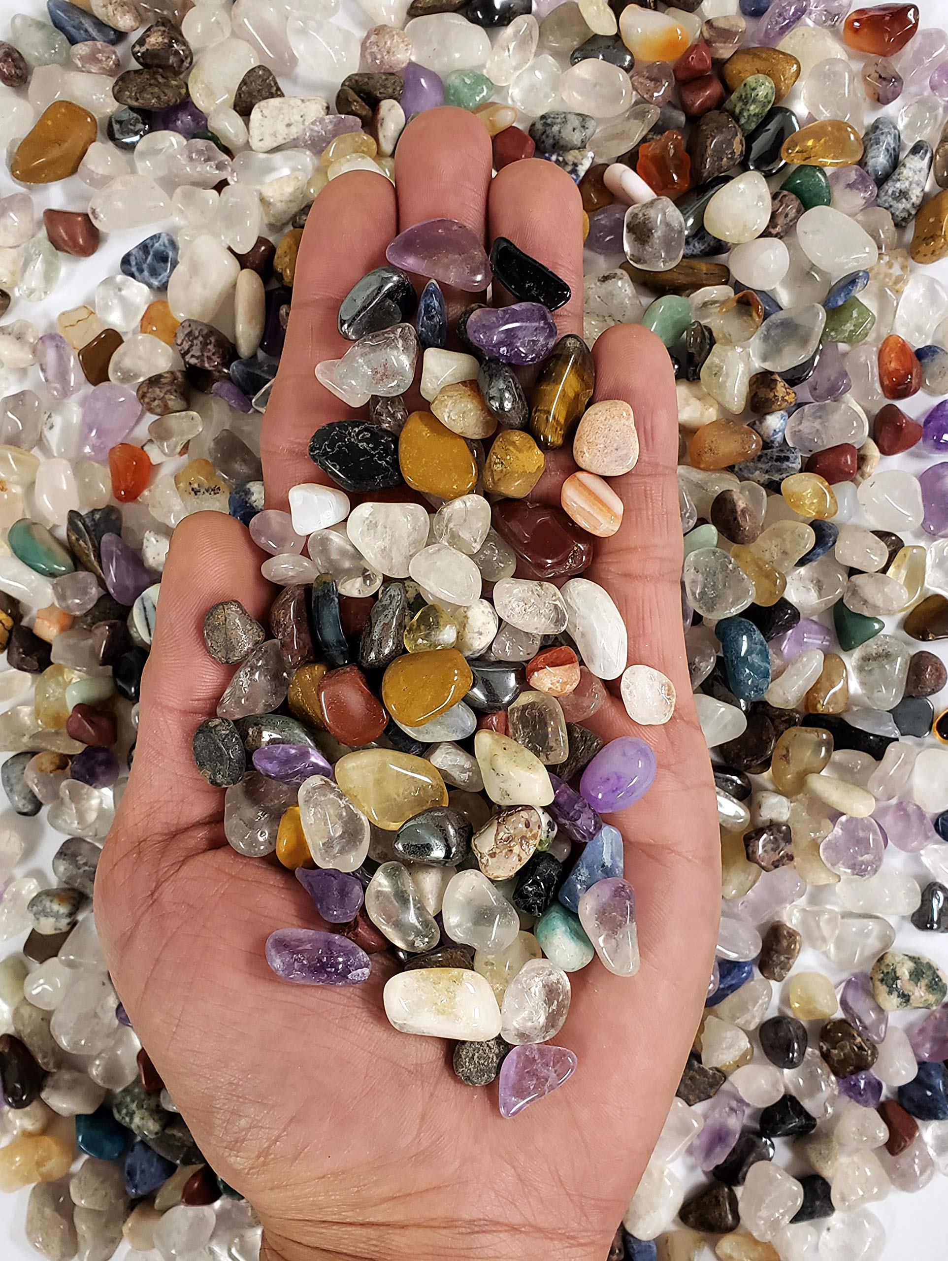 MINERALUNIVERSE1/2 LB Tumbled Crystal Chips - Tumbled Crystal Stone Chips - Small Natural Tumbled Stones for Crafting, Jewelry Making & Crystal Healing