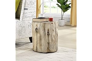 FirsTime & Co. Bleached Arbor Log Table - American Crafted Bleached Beige