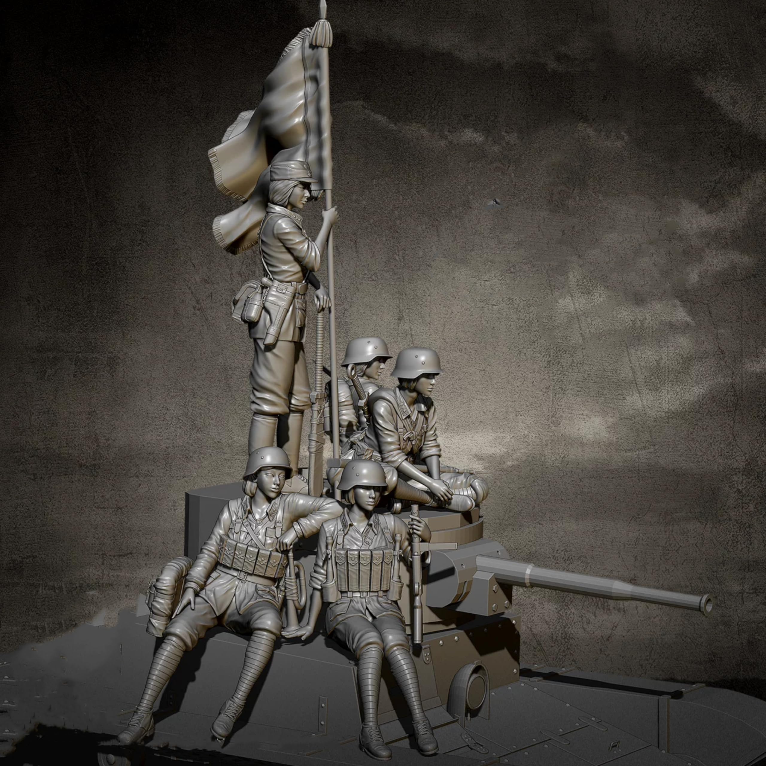 1/35 WWII Chinesische Panzersoldaten Resin Modellbausatz Unbemalt und unmontiert (5 Personen, ohne Panzer) //g802s2