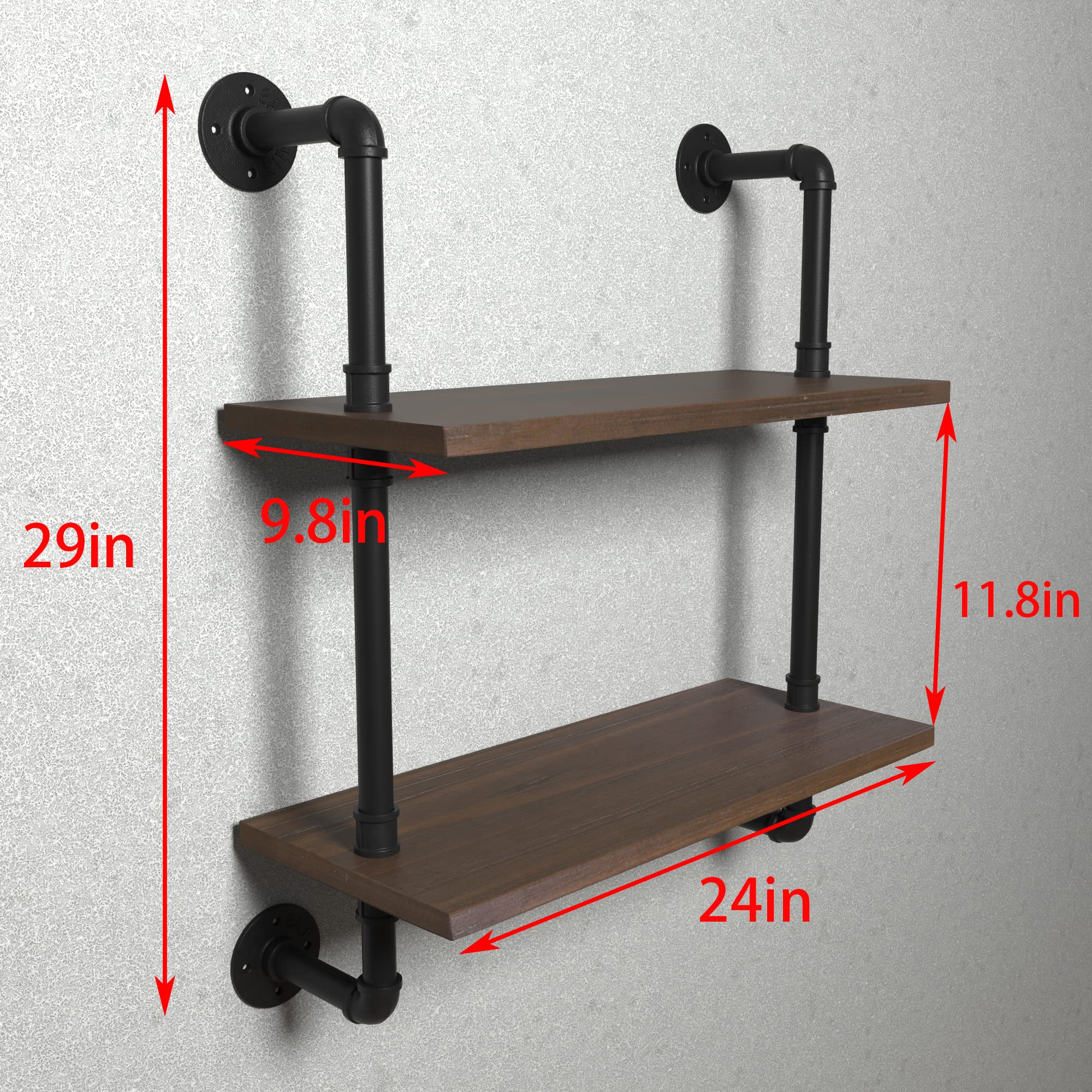Amazon｜工業用パイプ棚、パイプバスルーム棚 壁取り付け、24