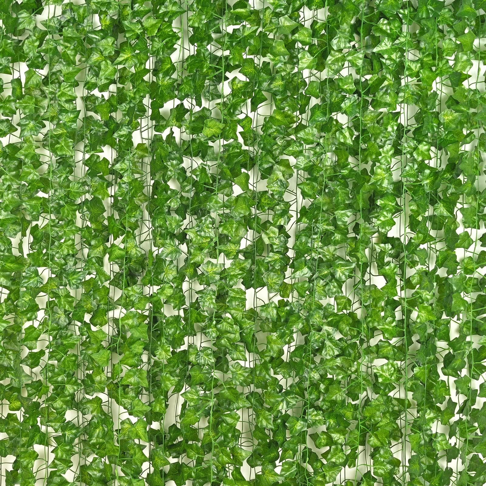 Dolicer 6 Strands 42Ft Fake Vines for Bedroom, Artificial Ivy Garlands with Fake Leaves, Fake Ivy Vines Greenery Garlands, Hanging Vines Fake Plants for Wall Decor Wedding Room Party Garden Aesthetic