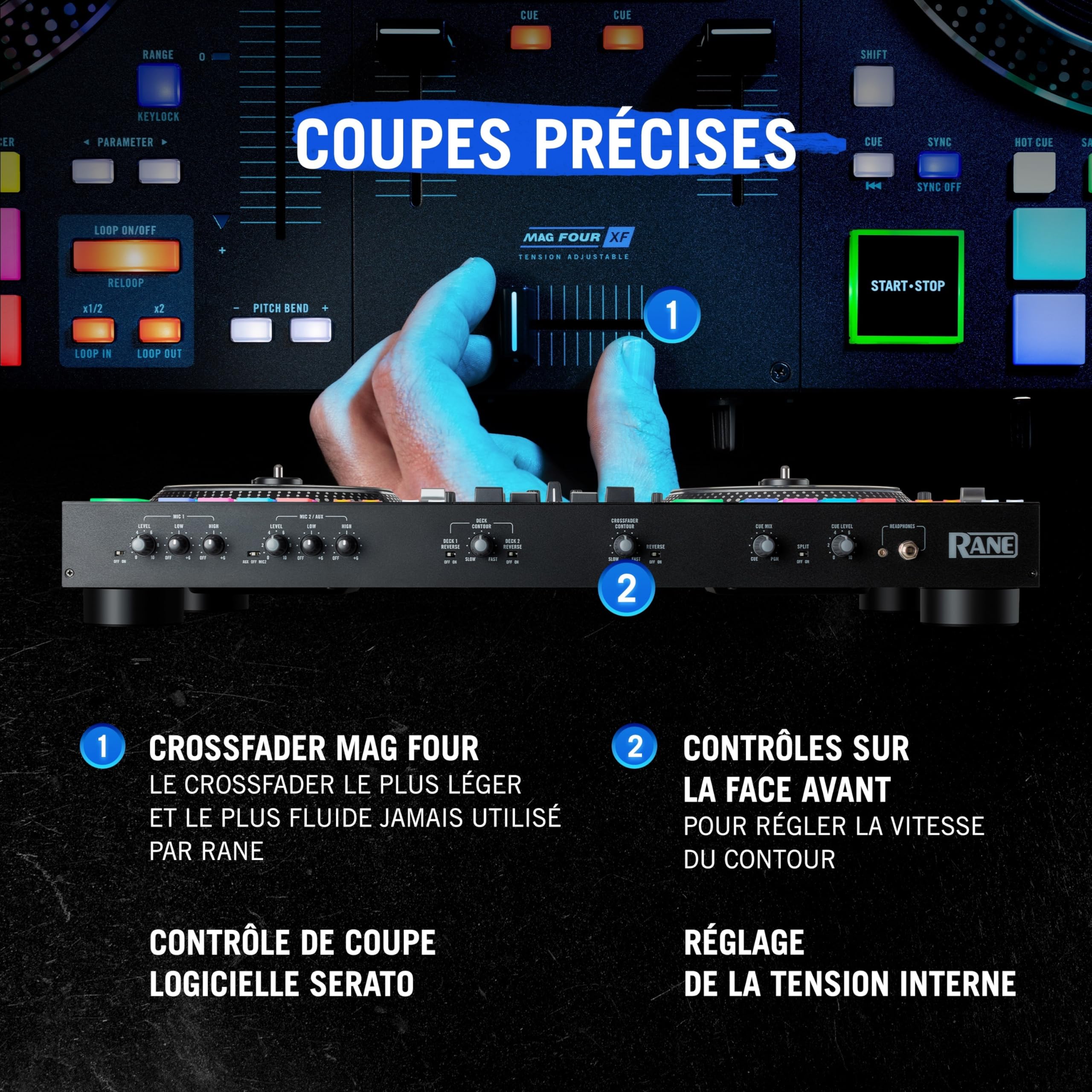 RANE ONE Set DJ et Controleur DJ Complet Pour Serato DJ avec Mixeur DJ Intégré, Plateaux Motorisés et Serato DJ Pro Inclus