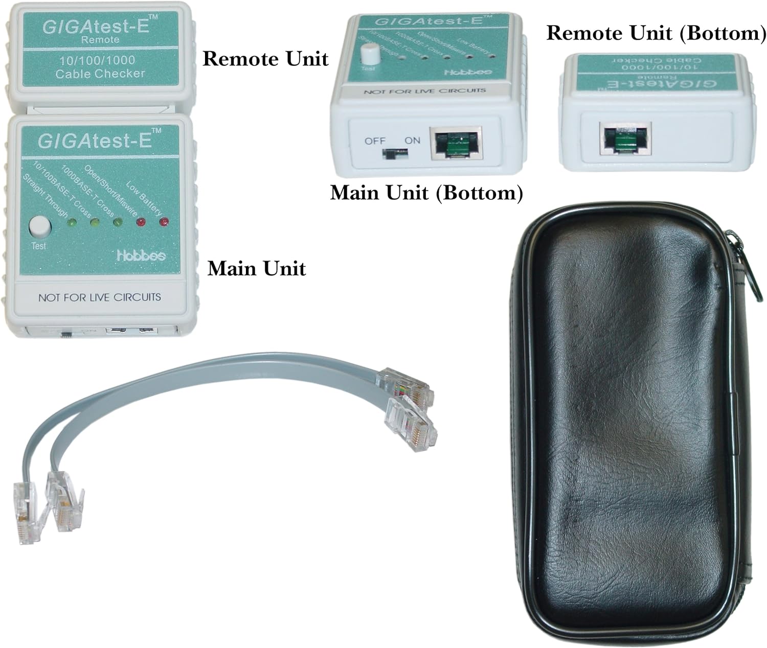 GIGAtestE Wire Mapping Cable Tester, Tests Cat5e, Cat6
