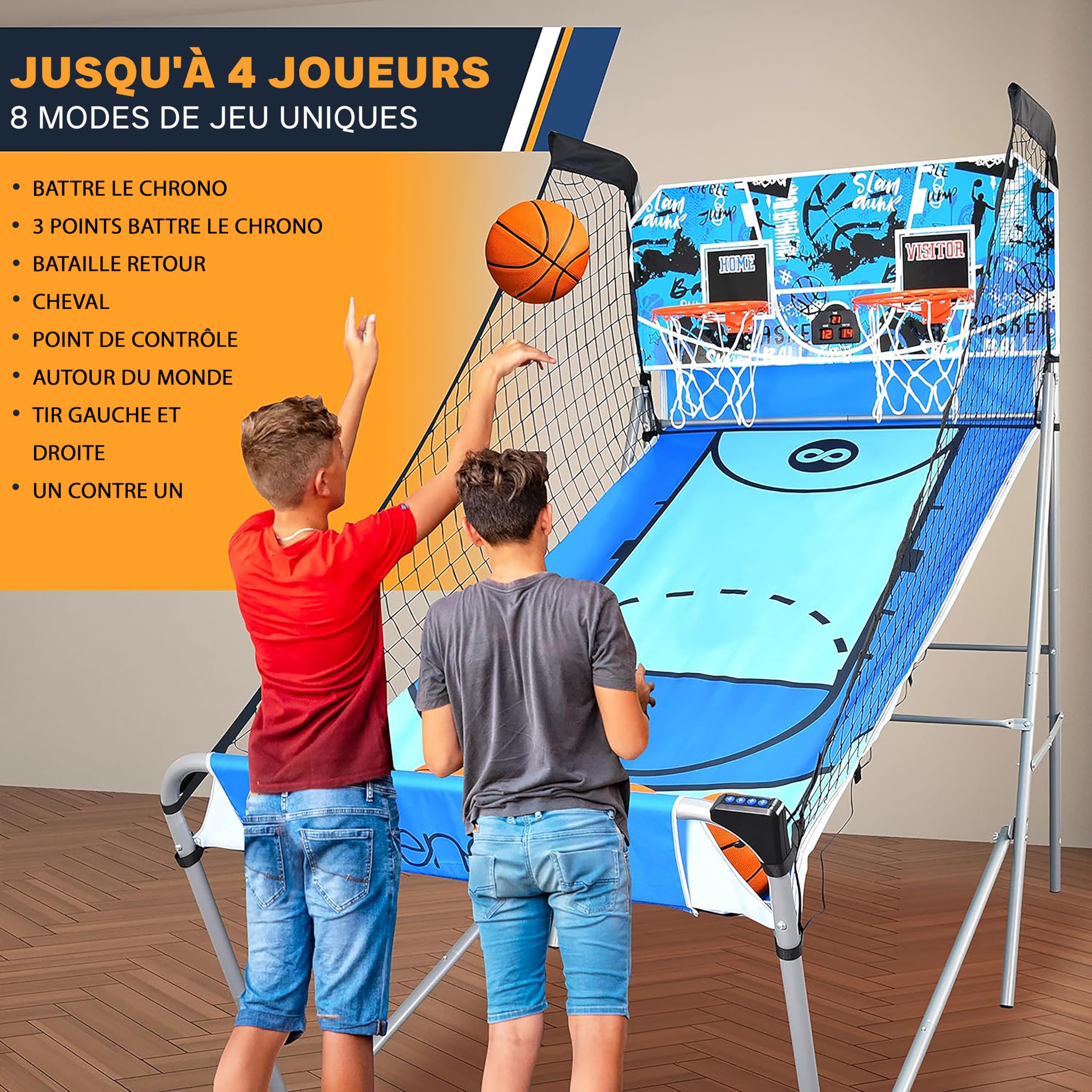 SereneLife Jeu de Basketball d'Arcade - Un Seul Cerceau pour Intérieur